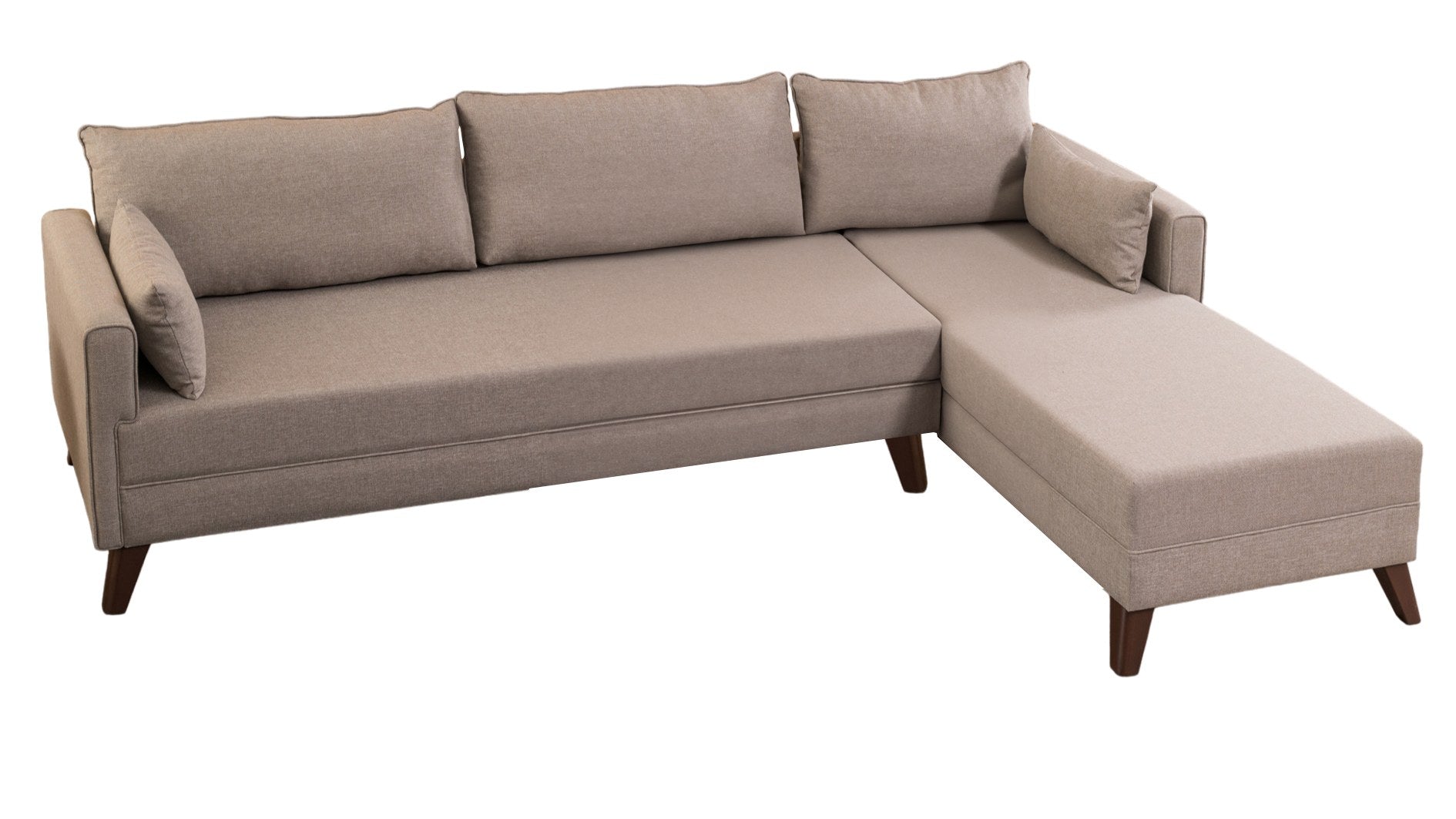 Bella Corner Sofa Right 1 - Cream in Sahne präsentiert im Onlineshop von KAQTU Design AG. Ecksofa ist von Atelier Del Sofa