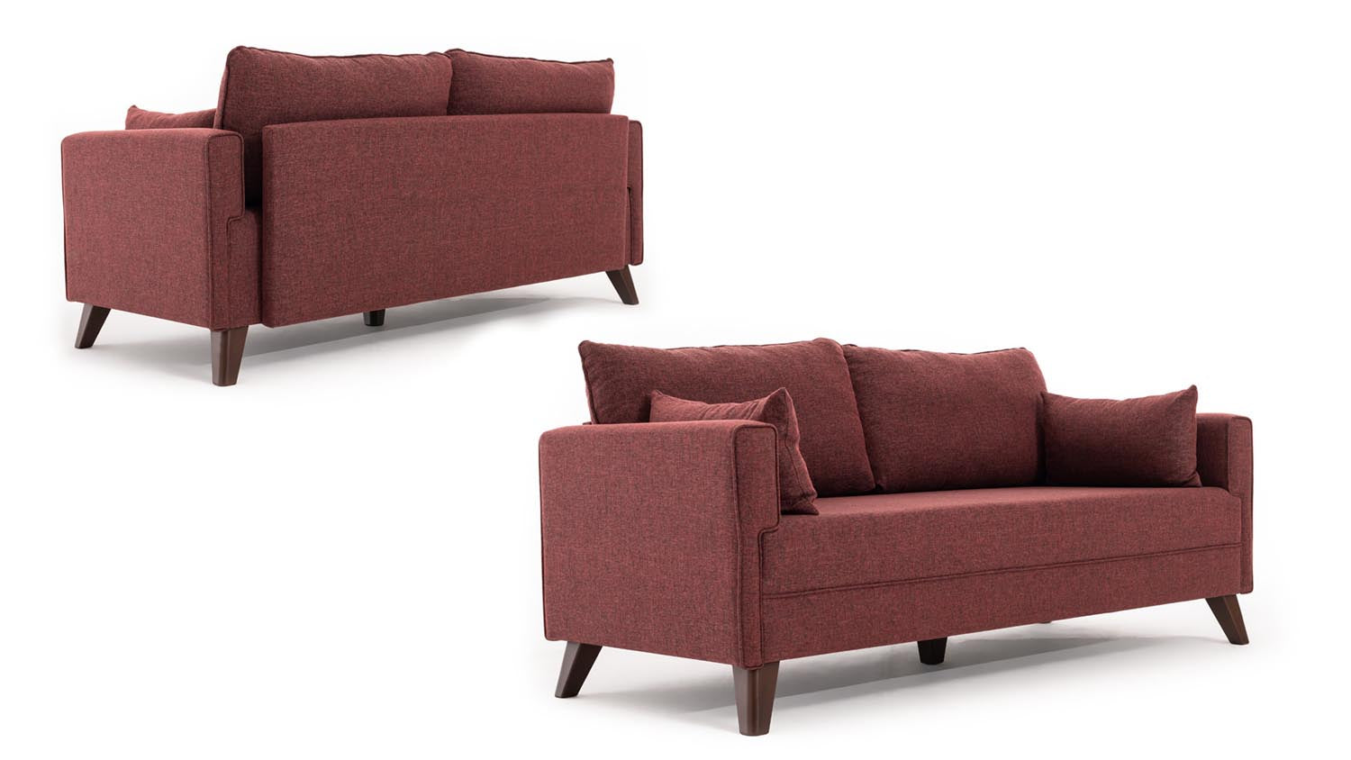 Bella Sofa For 2 Pr - Claret Red in Karmesinrot präsentiert im Onlineshop von KAQTU Design AG. 2er Sofa ist von Atelier Del Sofa