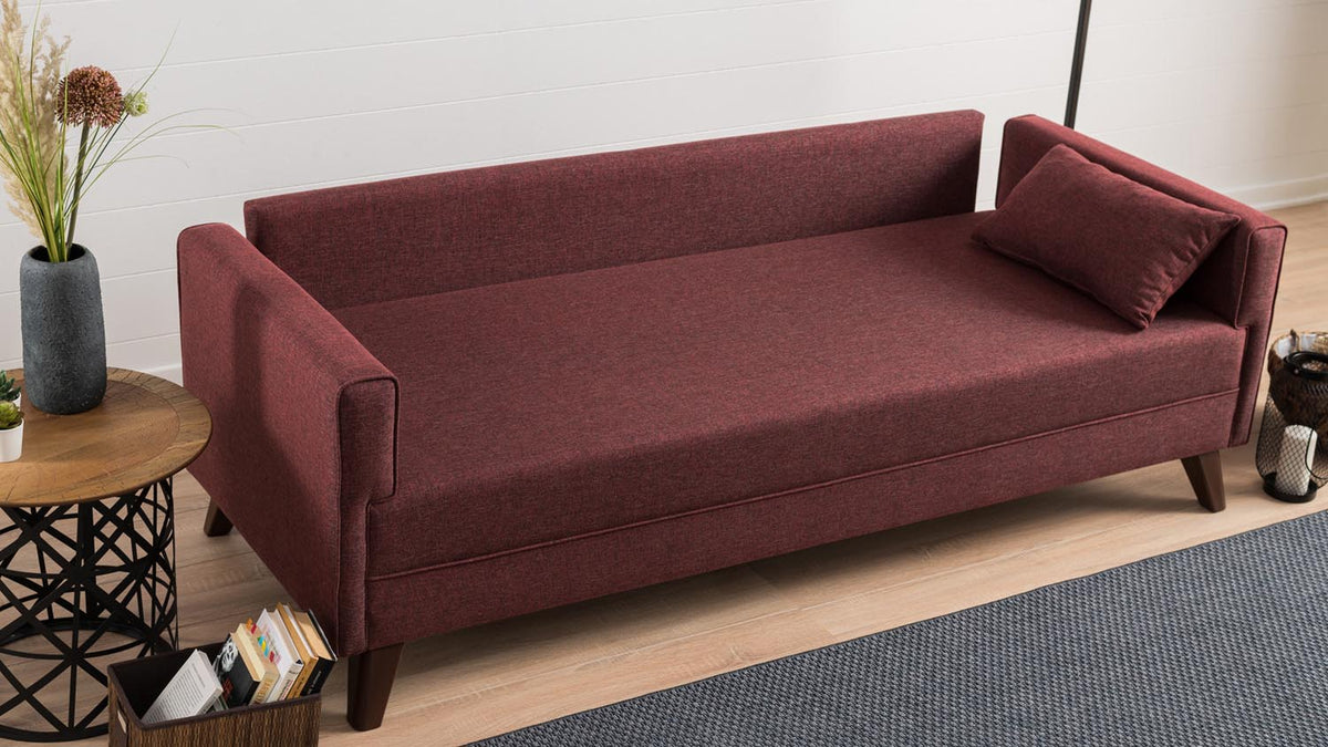 Bella Sofa For 3 Pr 3er Sofa - Karmesinrot in Karmesinrot präsentiert im Onlineshop von KAQTU Design AG. 3er Sofa ist von Atelier Del Sofa