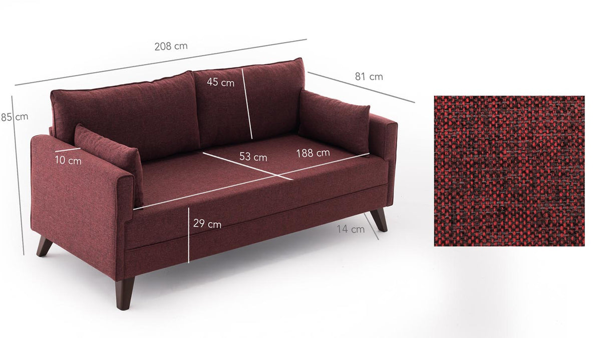 Bella Sofa Bed Bettsofa - Karmesinrot in Karmesinrot präsentiert im Onlineshop von KAQTU Design AG. Bettsofa ist von Atelier Del Sofa