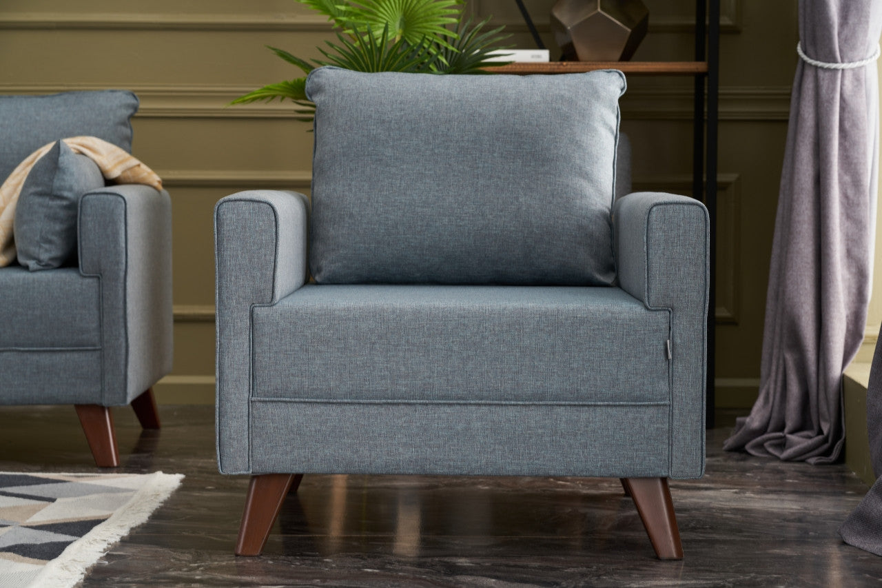 Bella Soft Tekli Koltuk - Blue in Blau präsentiert im Onlineshop von KAQTU Design AG. Modulares Sofa ist von Atelier Del Sofa