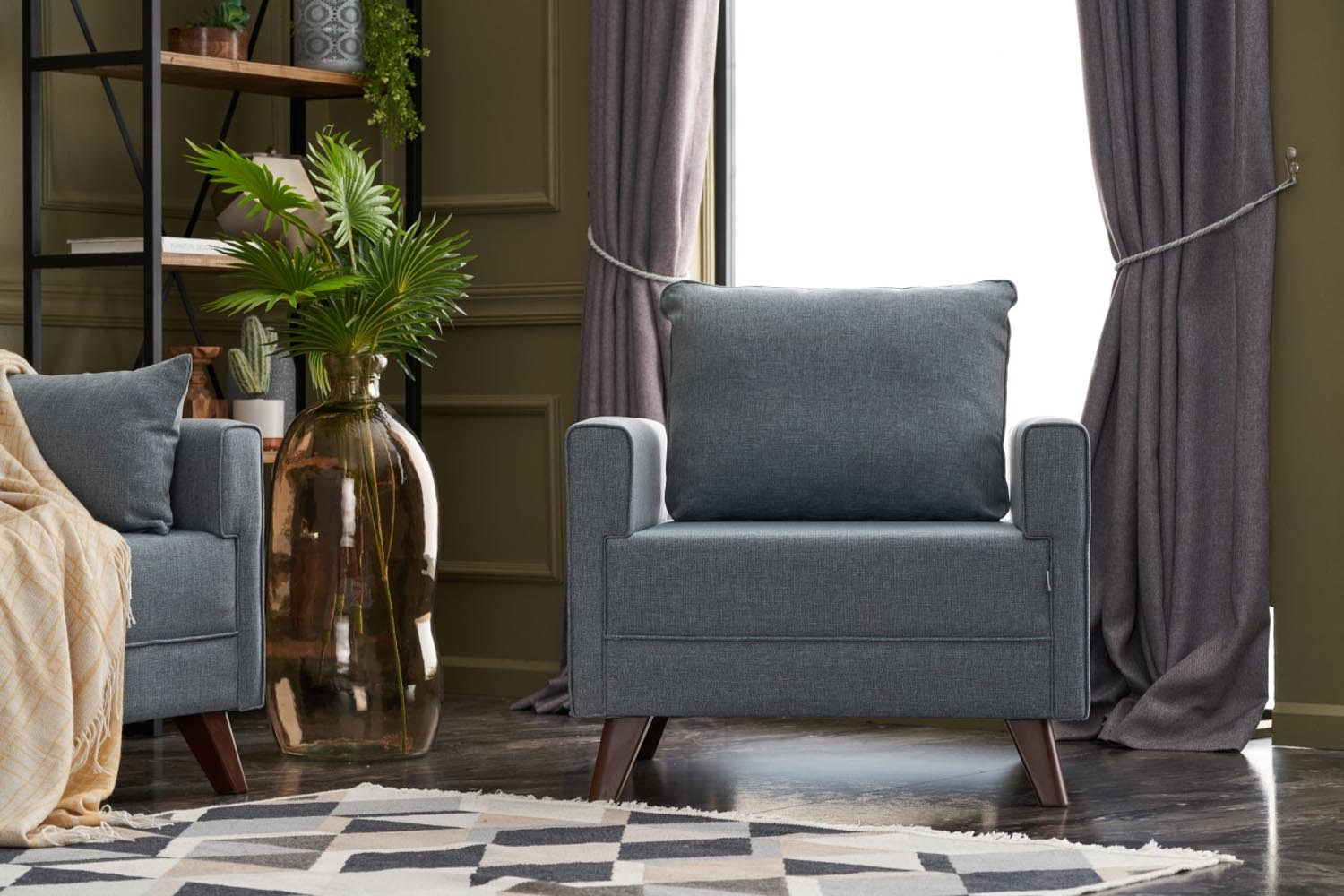 Bella Soft Tekli Koltuk - Blue in Blau präsentiert im Onlineshop von KAQTU Design AG. Modulares Sofa ist von Atelier Del Sofa