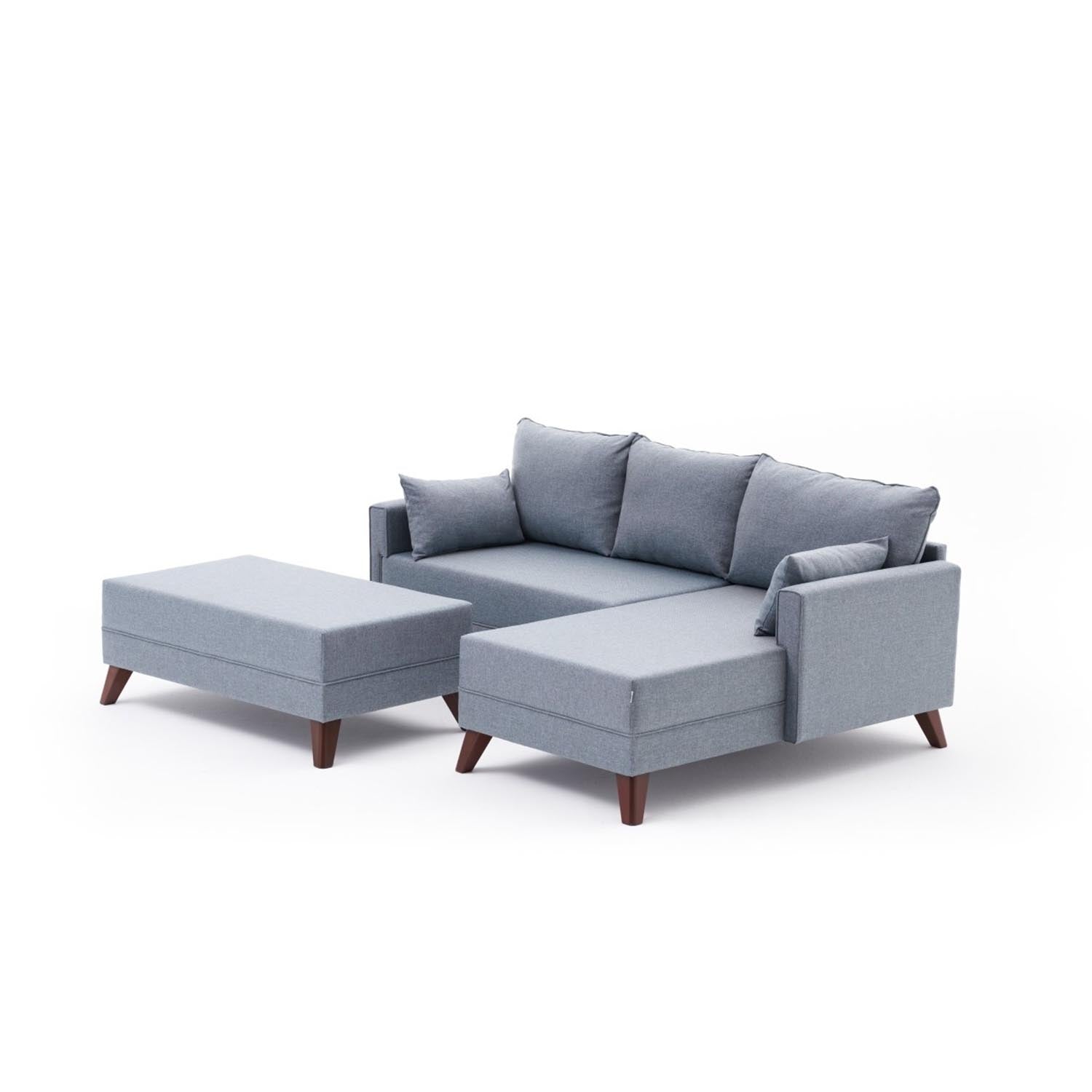 Bella Soft Mini Köşe Right - Blue in Blau präsentiert im Onlineshop von KAQTU Design AG. Bettsofa ist von Atelier Del Sofa
