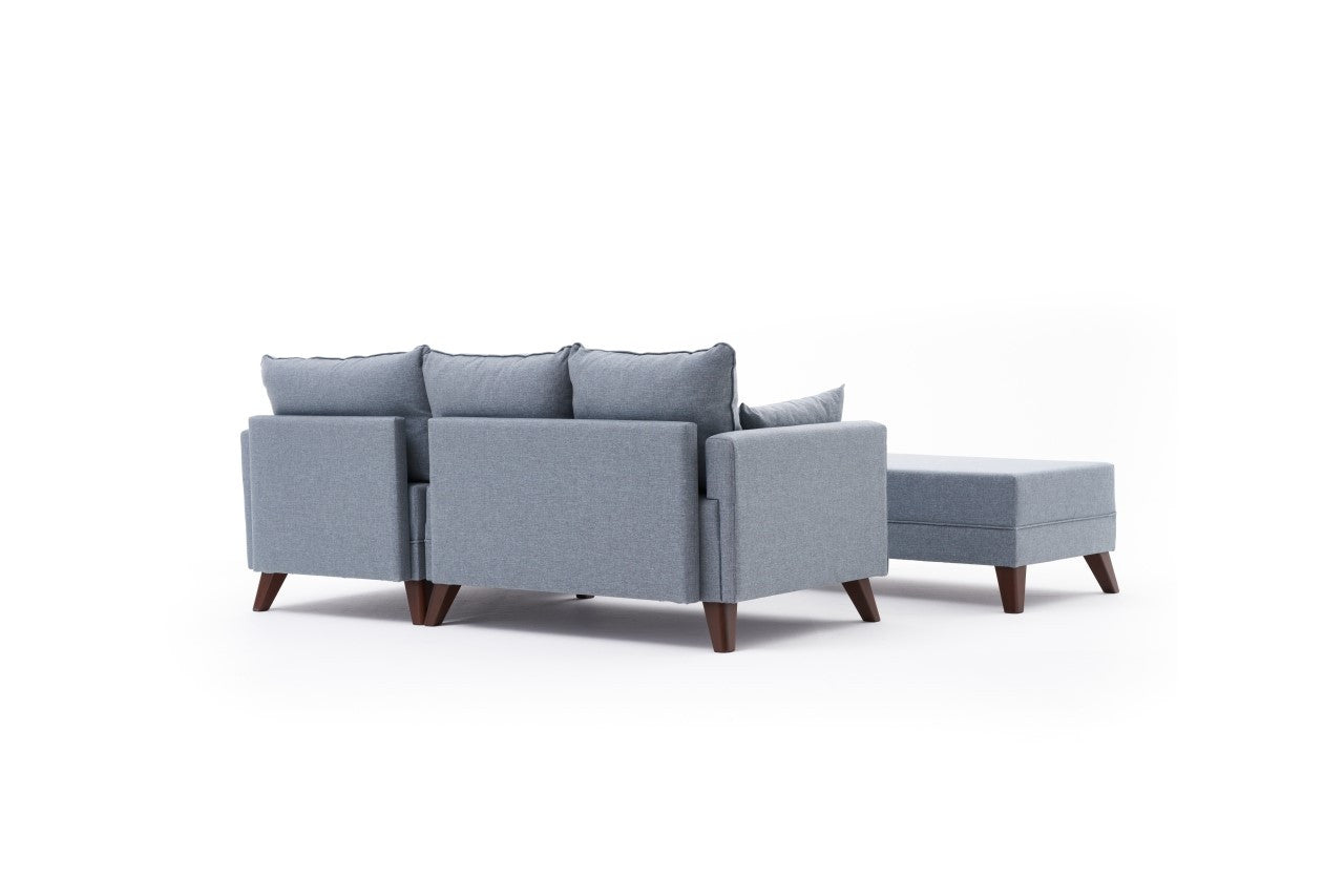 Bella Soft Mini Köşe Right - Blue in Blau präsentiert im Onlineshop von KAQTU Design AG. Bettsofa ist von Atelier Del Sofa