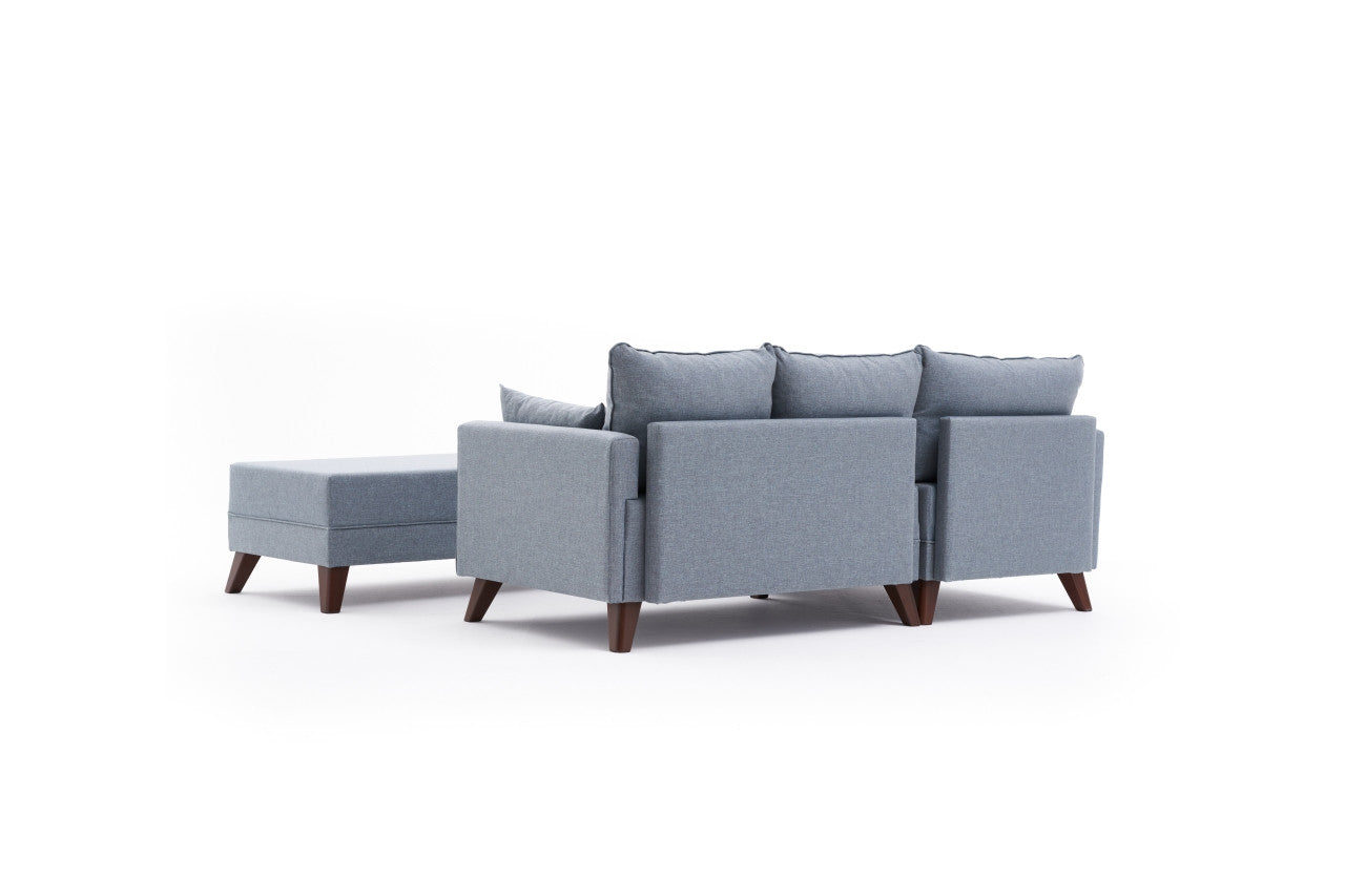 Bella Soft Mini Köşe Left - Blue in Blau präsentiert im Onlineshop von KAQTU Design AG. Bettsofa ist von Atelier Del Sofa
