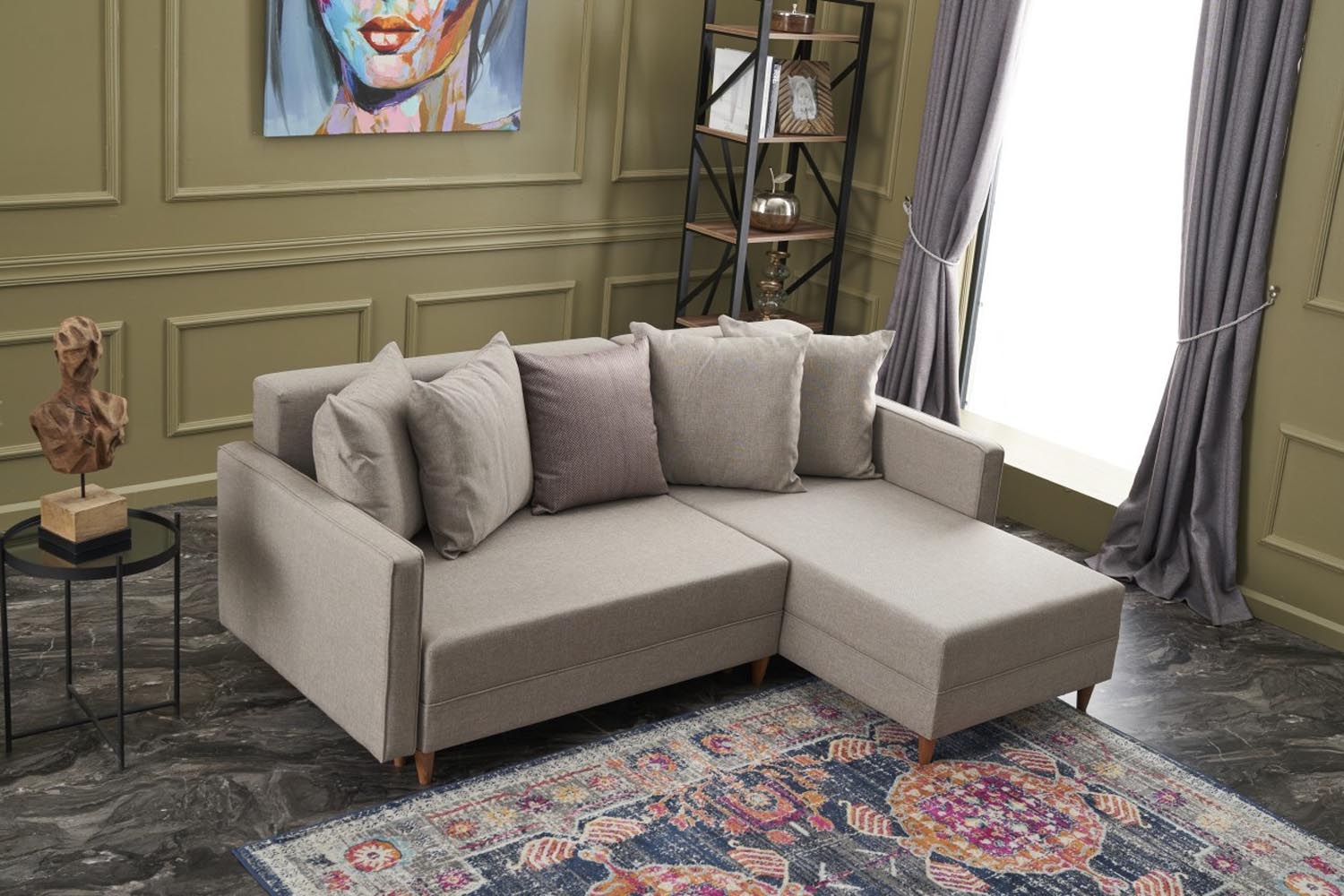 Aydam Right - Cream in Sahne präsentiert im Onlineshop von KAQTU Design AG. Bettsofa ist von Atelier Del Sofa