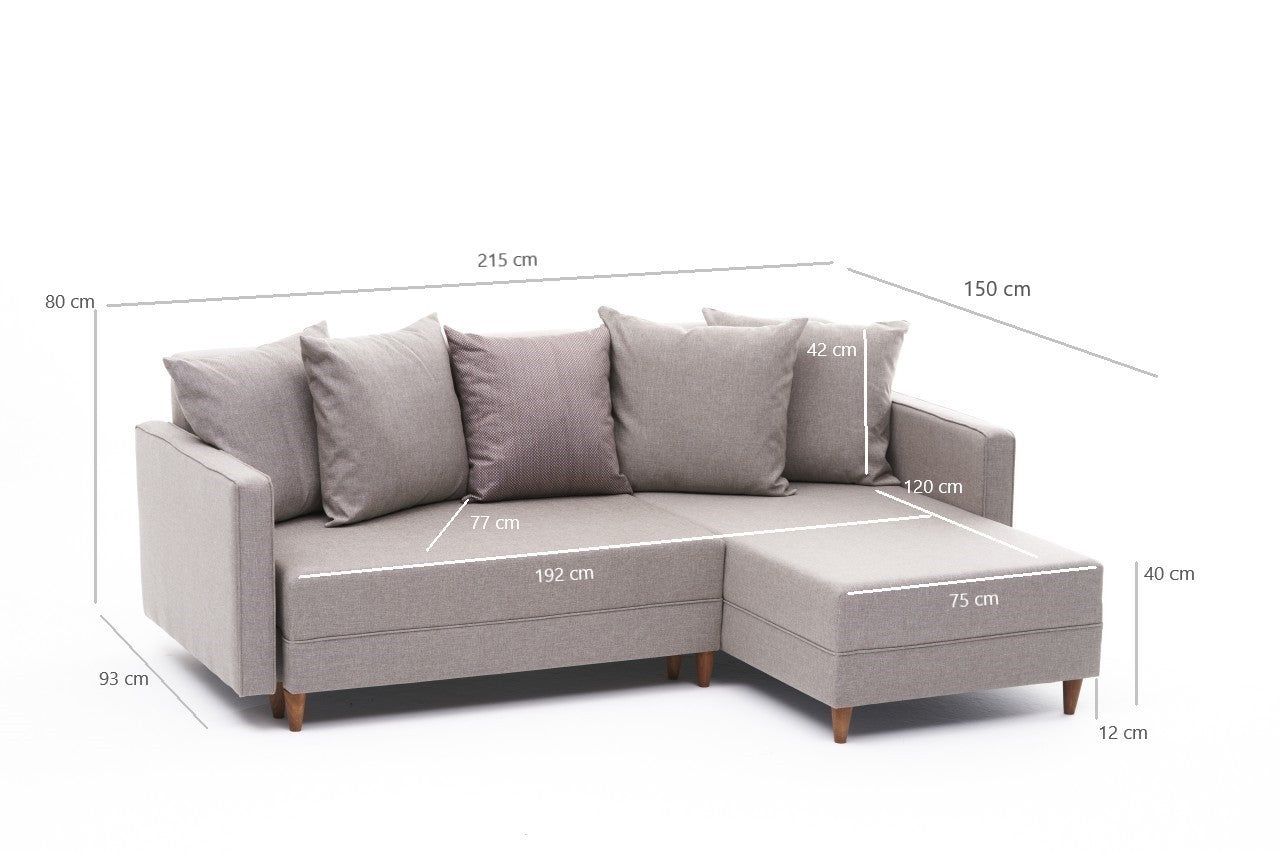 Aydam Right - Cream in Sahne präsentiert im Onlineshop von KAQTU Design AG. Bettsofa ist von Atelier Del Sofa