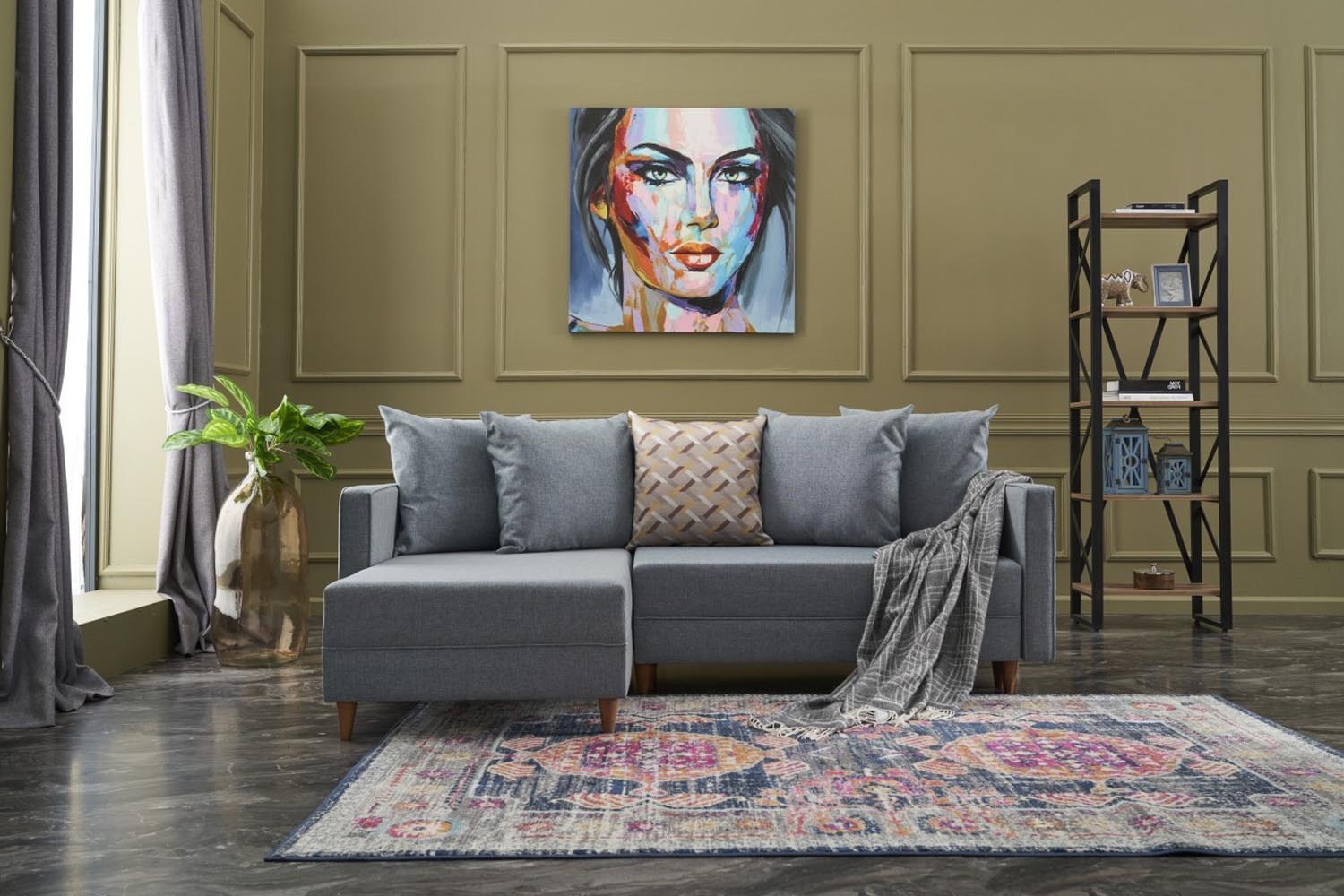 Aydam Left - Blue in Blau präsentiert im Onlineshop von KAQTU Design AG. Bettsofa ist von Atelier Del Sofa