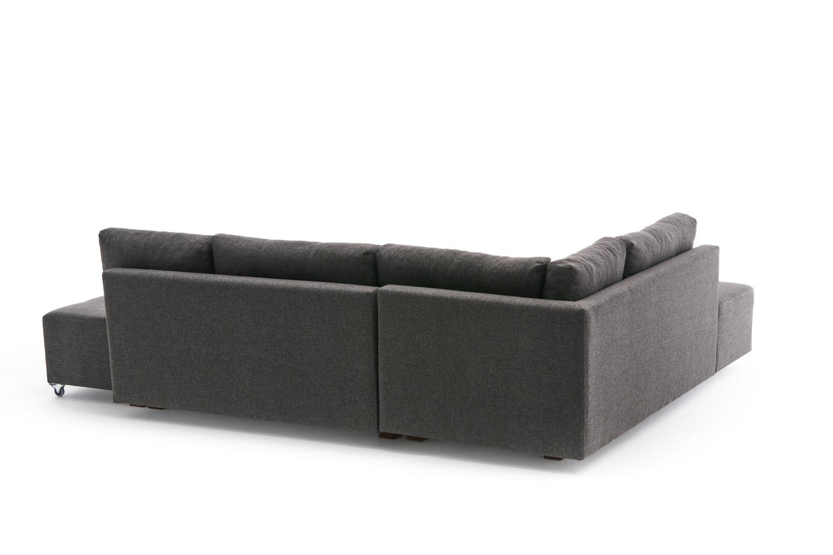 Manama Corner Sofa Bed Left Bettsofa - Anthrazit in Anthrazit präsentiert im Onlineshop von KAQTU Design AG. Bettsofa links ist von Atelier Del Sofa