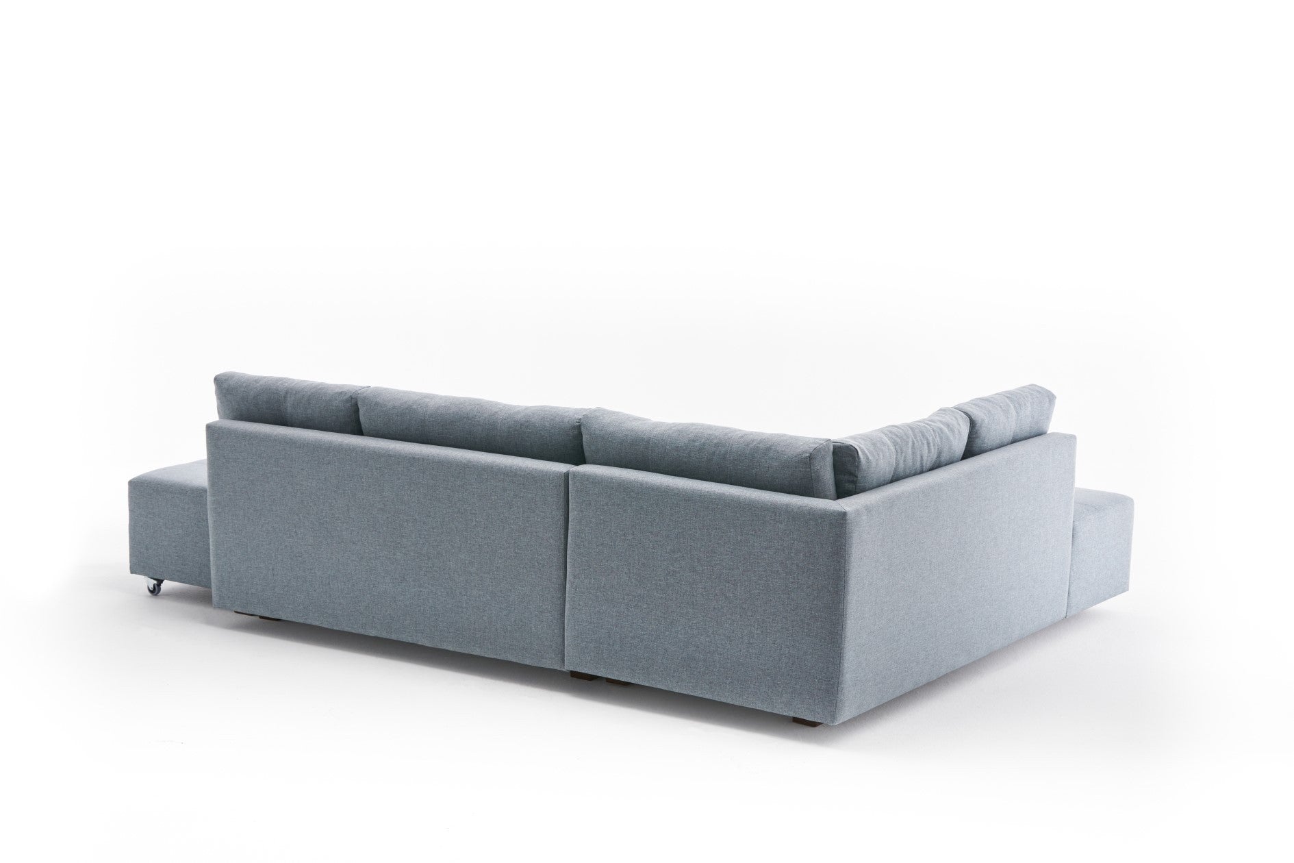 Manama Corner Sofa Bed Left - Light Blue in Helles Blau präsentiert im Onlineshop von KAQTU Design AG. Bettsofa ist von Atelier Del Sofa