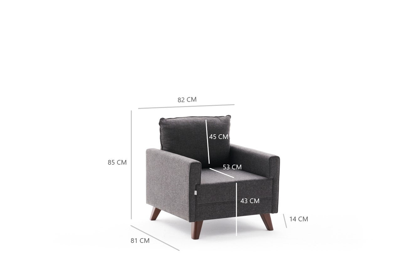 Bella Armchair - Anthracite in Anthrazit präsentiert im Onlineshop von KAQTU Design AG. Modulares Sofa ist von Atelier Del Sofa