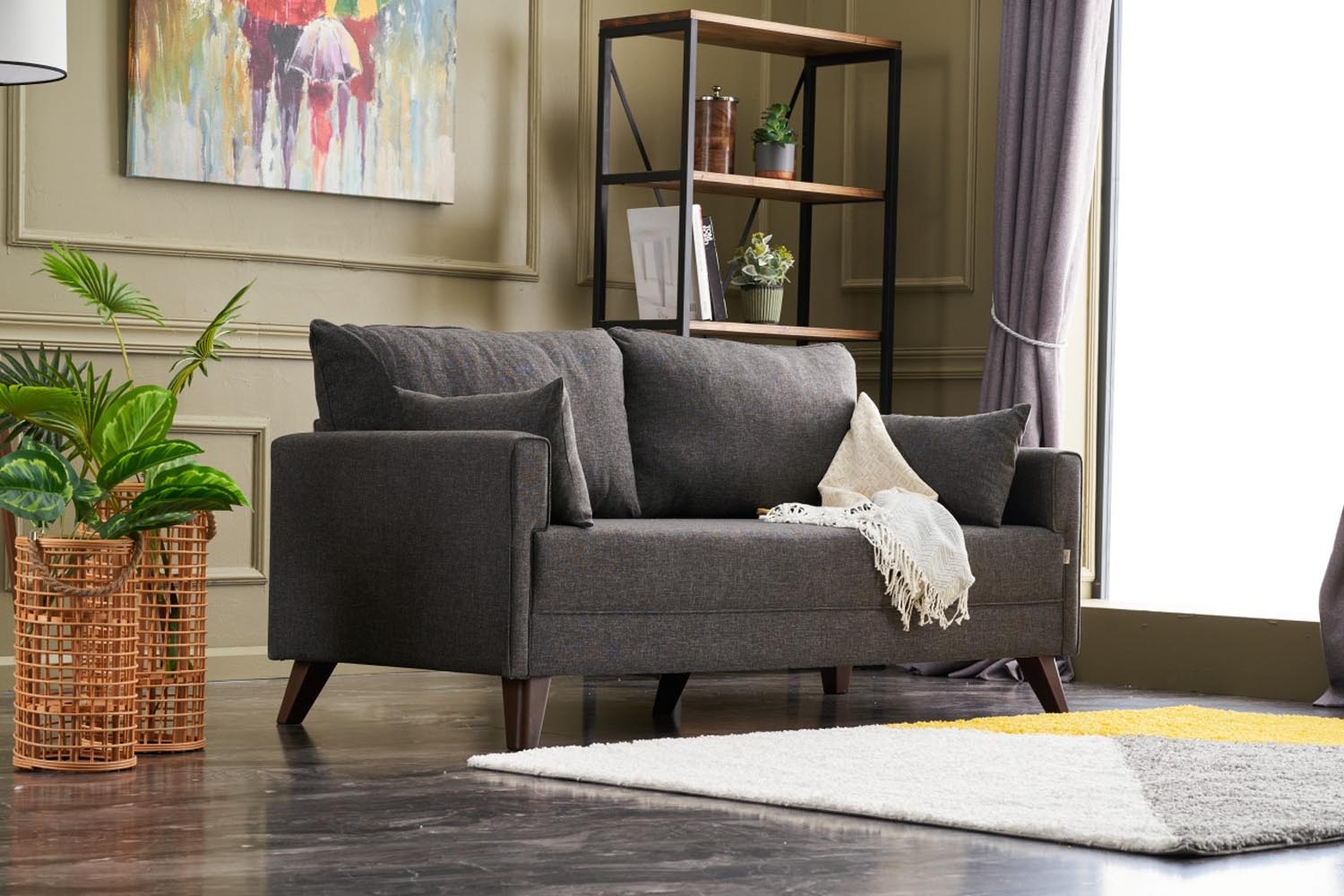 Bella Sofa For 2 Pr - Anthracite in Anthrazit präsentiert im Onlineshop von KAQTU Design AG. 2er Sofa ist von Atelier Del Sofa