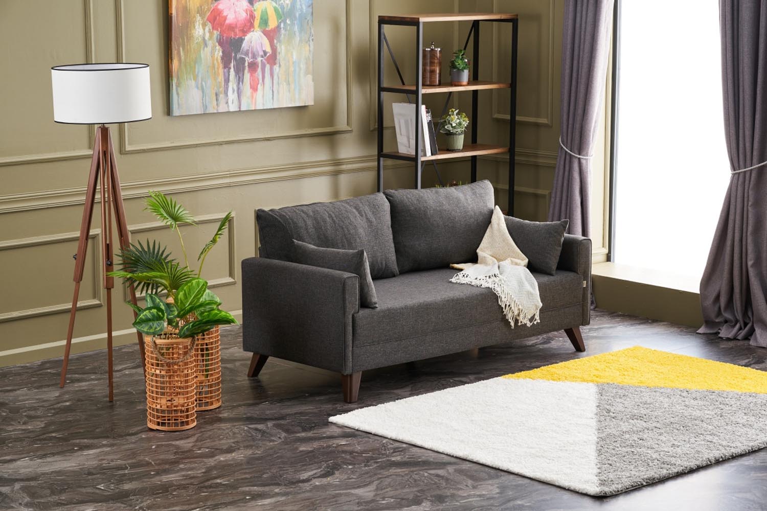 Bella Sofa For 2 Pr - Anthracite in Anthrazit präsentiert im Onlineshop von KAQTU Design AG. 2er Sofa ist von Atelier Del Sofa