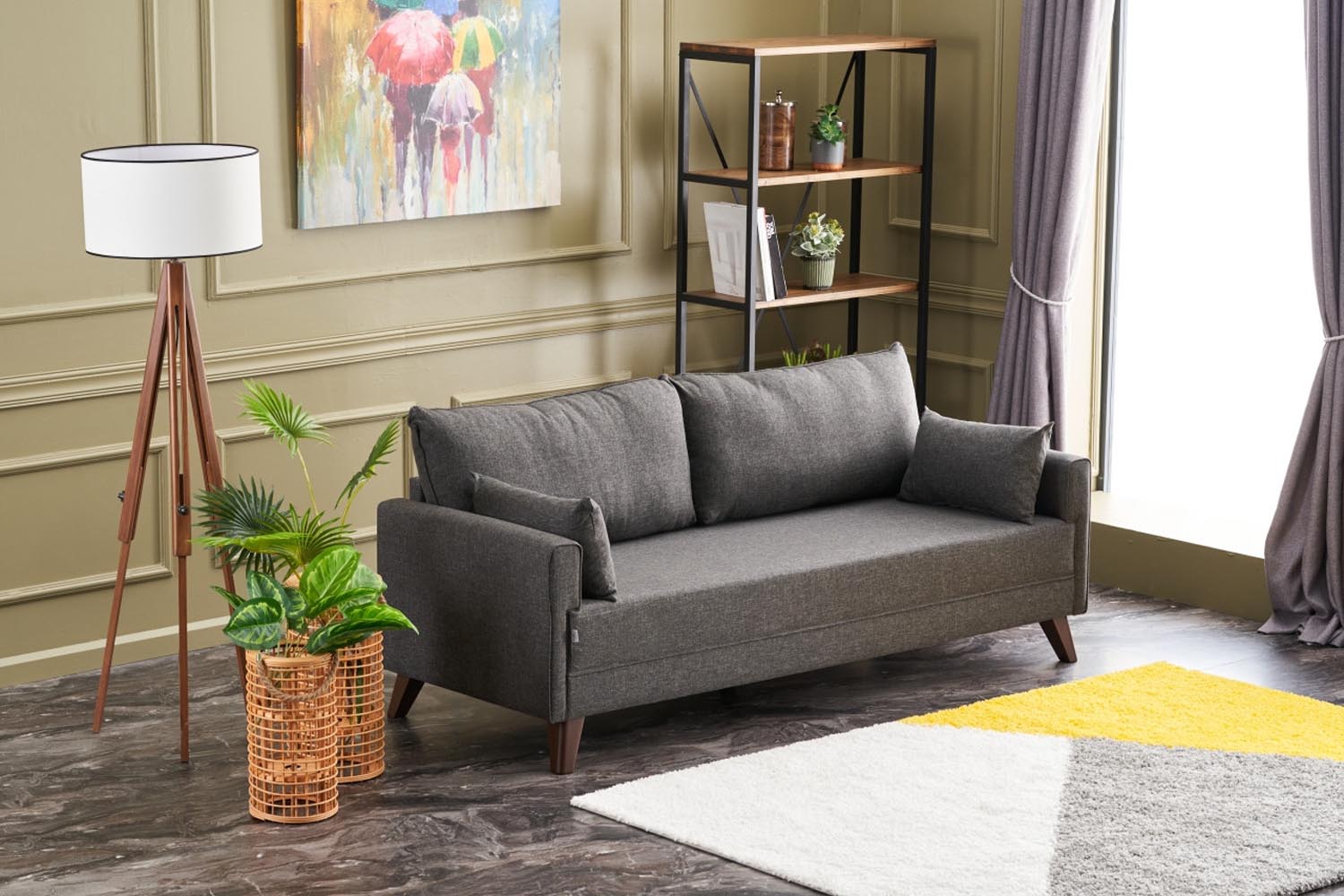 Bella Sofa For 3 Pr - Anthracite in Anthrazit präsentiert im Onlineshop von KAQTU Design AG. 3er Sofa ist von Atelier Del Sofa