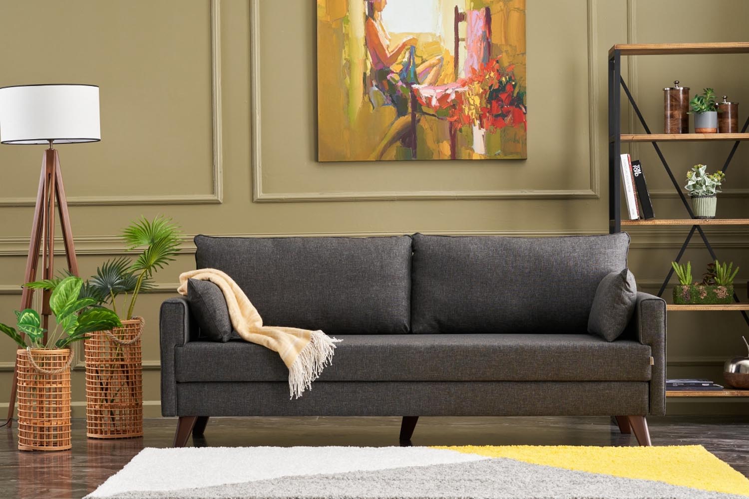 Bella Sofa Bed - Anthracite in Anthrazit präsentiert im Onlineshop von KAQTU Design AG. Bettsofa ist von Atelier Del Sofa