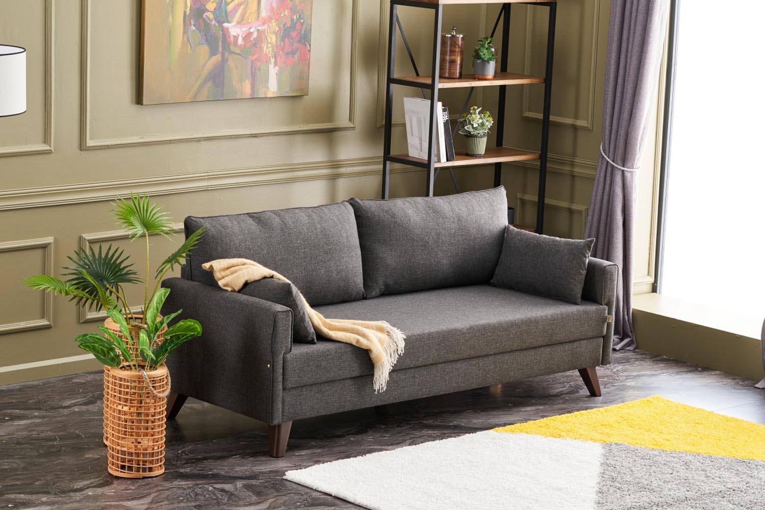 Bella Sofa Bed - Anthracite in Anthrazit präsentiert im Onlineshop von KAQTU Design AG. Bettsofa ist von Atelier Del Sofa