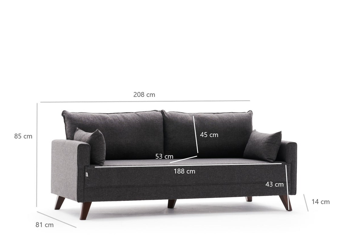 Bella Sofa Bed Bettsofa - Anthrazit in Anthrazit präsentiert im Onlineshop von KAQTU Design AG. Bettsofa ist von Atelier Del Sofa