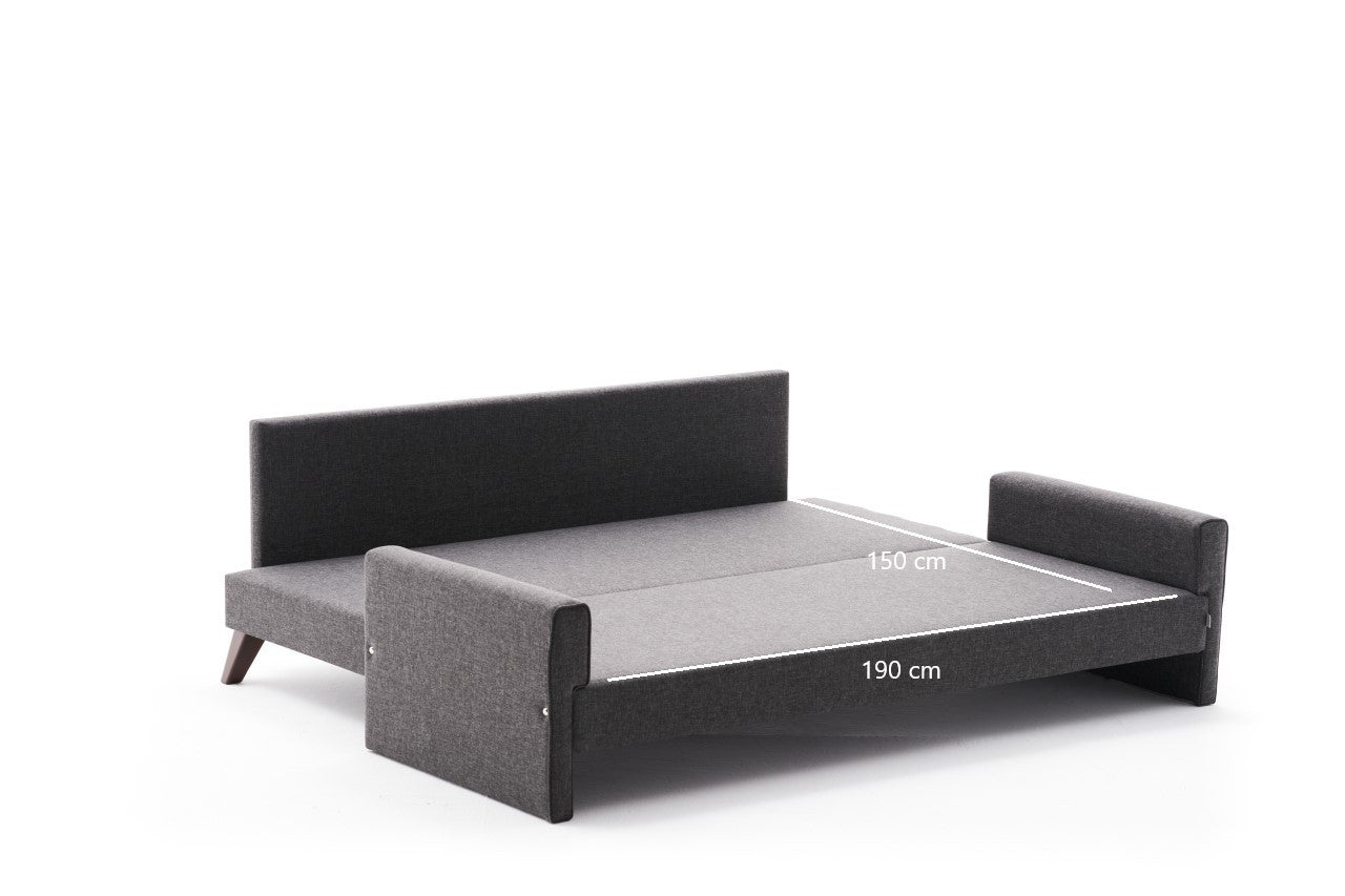 Bella Sofa Bed - Anthracite in Anthrazit präsentiert im Onlineshop von KAQTU Design AG. Bettsofa ist von Atelier Del Sofa