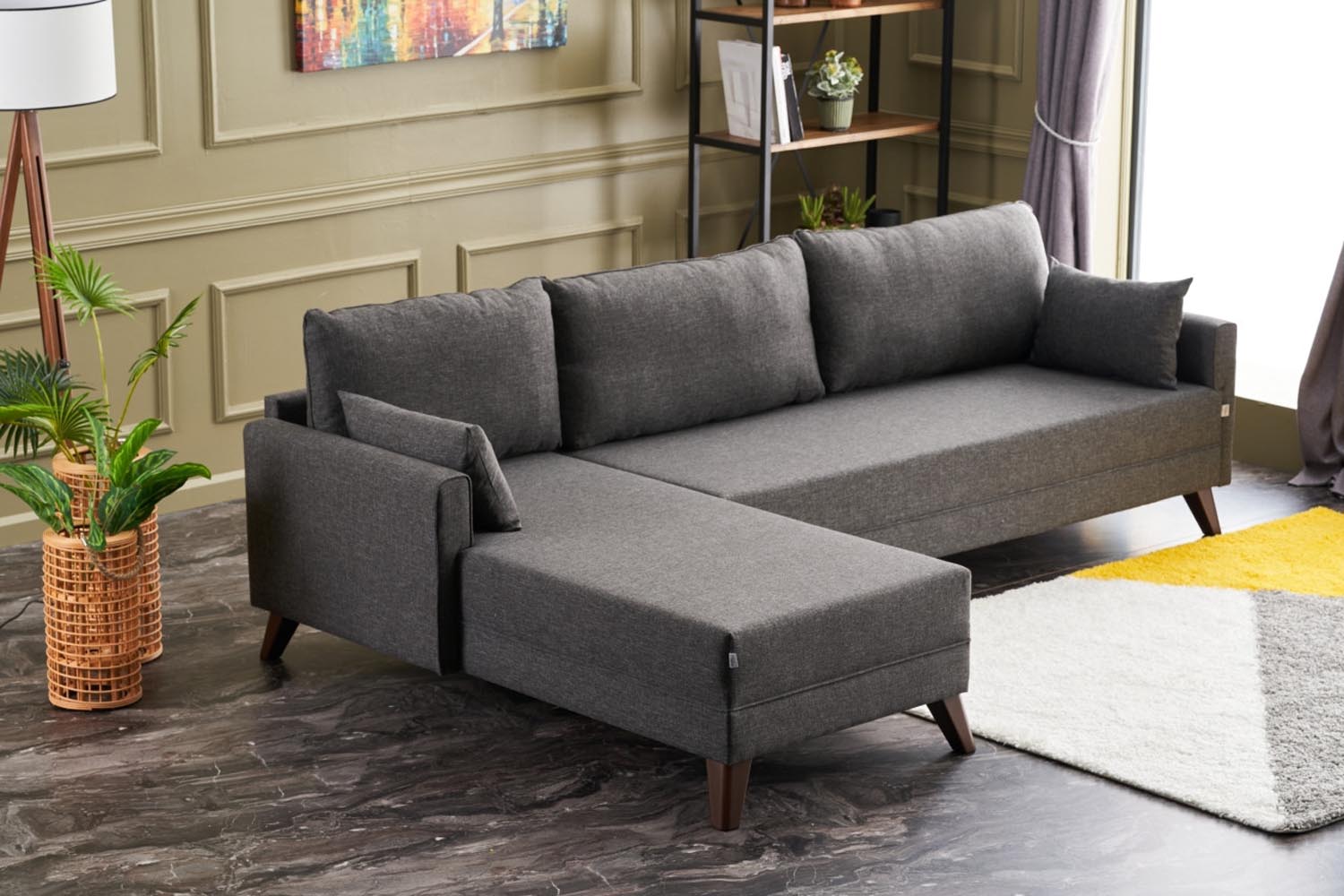 Bella Corner Sofa Left - Anthracite in Anthrazit präsentiert im Onlineshop von KAQTU Design AG. Ecksofa ist von Atelier Del Sofa