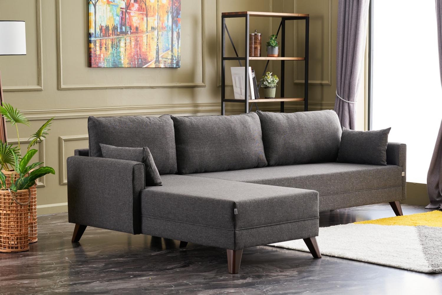 Bella Corner Sofa Left - Anthracite in Anthrazit präsentiert im Onlineshop von KAQTU Design AG. Ecksofa ist von Atelier Del Sofa