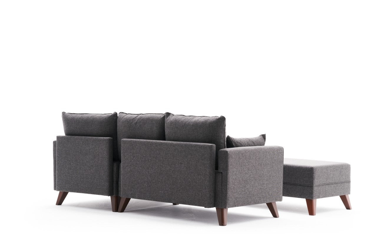 Bella Mini Corner Sofa Right - Anthracite in Anthrazit präsentiert im Onlineshop von KAQTU Design AG. Bettsofa ist von Atelier Del Sofa