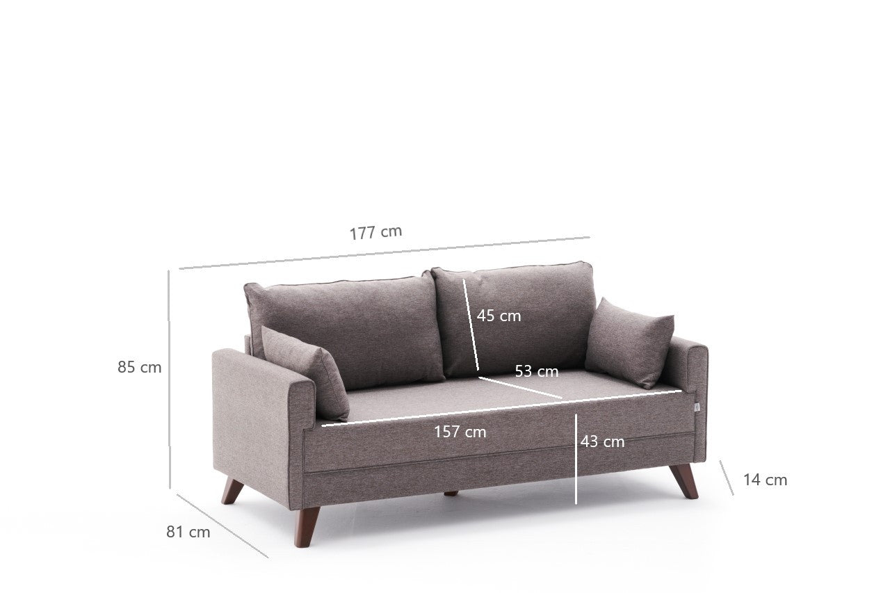Bella Sofa For 2 Pr - Brown in Braun präsentiert im Onlineshop von KAQTU Design AG. 2er Sofa ist von Atelier Del Sofa