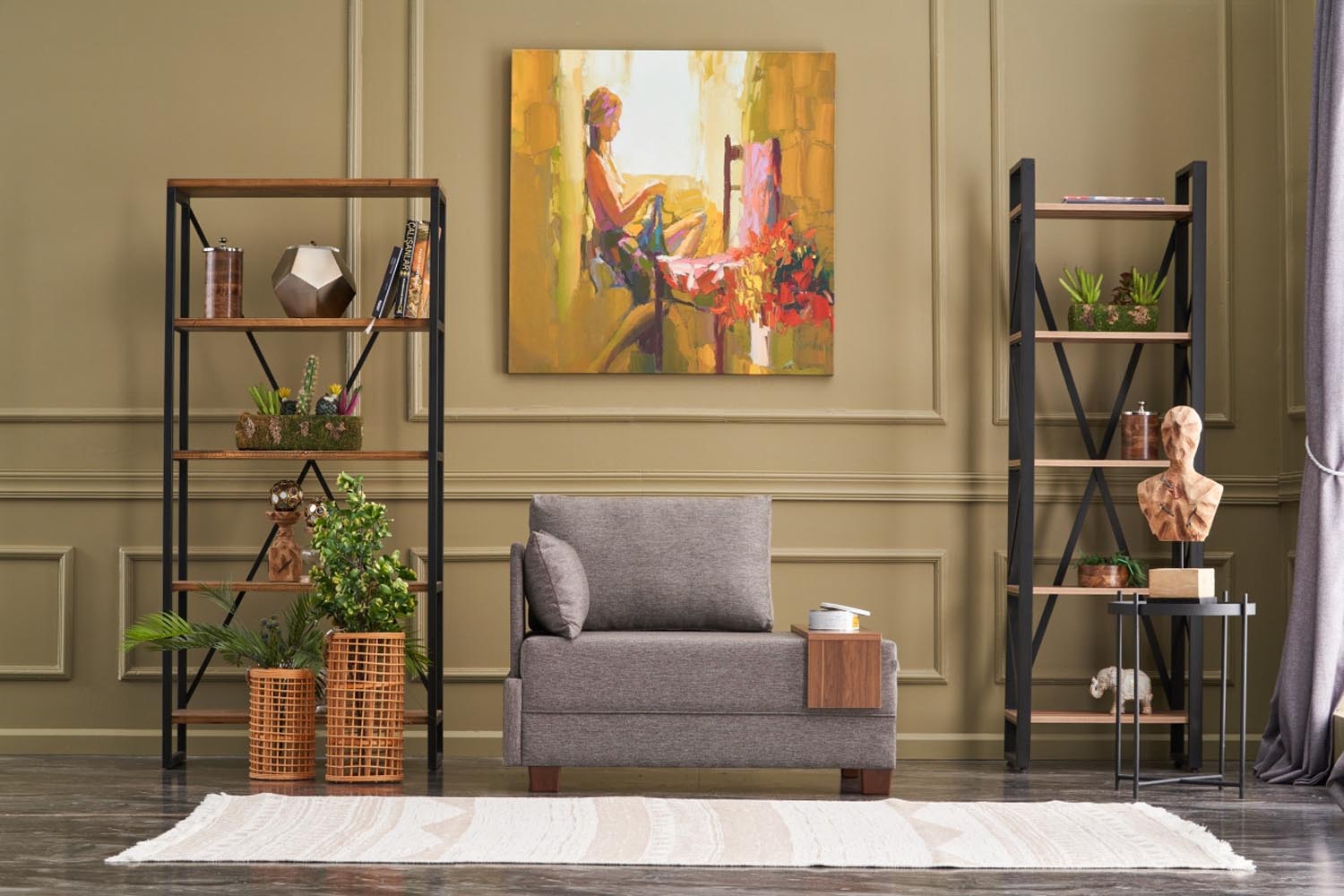 Fly Left - Brown in Braun präsentiert im Onlineshop von KAQTU Design AG. Modulares Sofa ist von Atelier Del Sofa