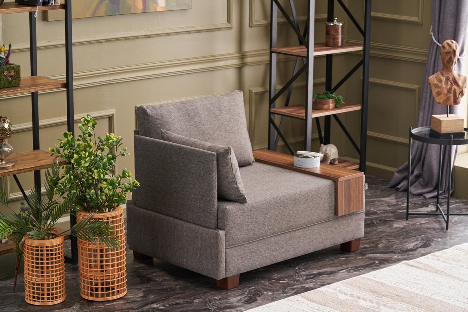 Fly Left - Brown in Braun präsentiert im Onlineshop von KAQTU Design AG. Modulares Sofa ist von Atelier Del Sofa