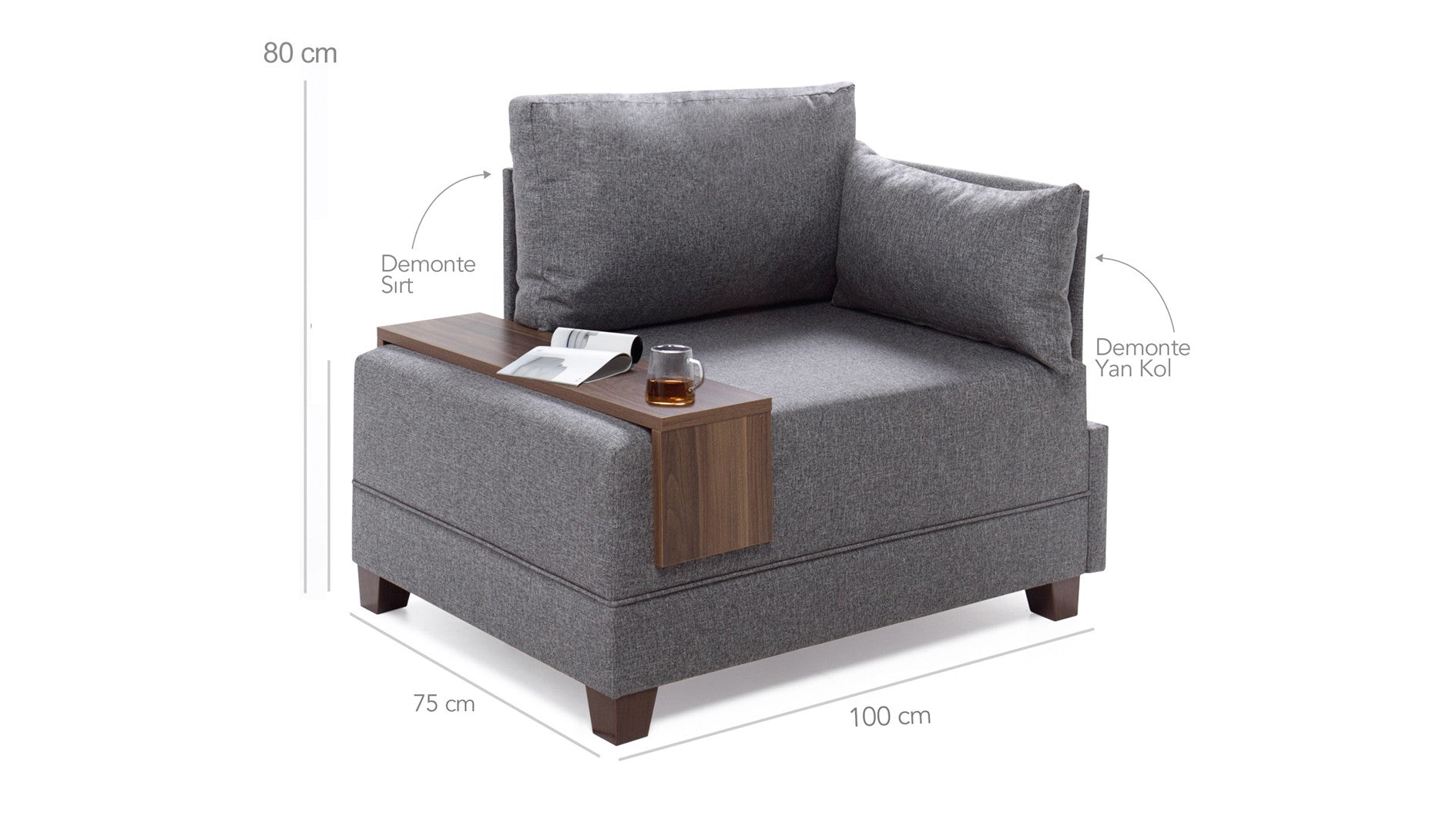 Fly Right - Anthracite in Anthrazit präsentiert im Onlineshop von KAQTU Design AG. Modulares Sofa ist von Atelier Del Sofa