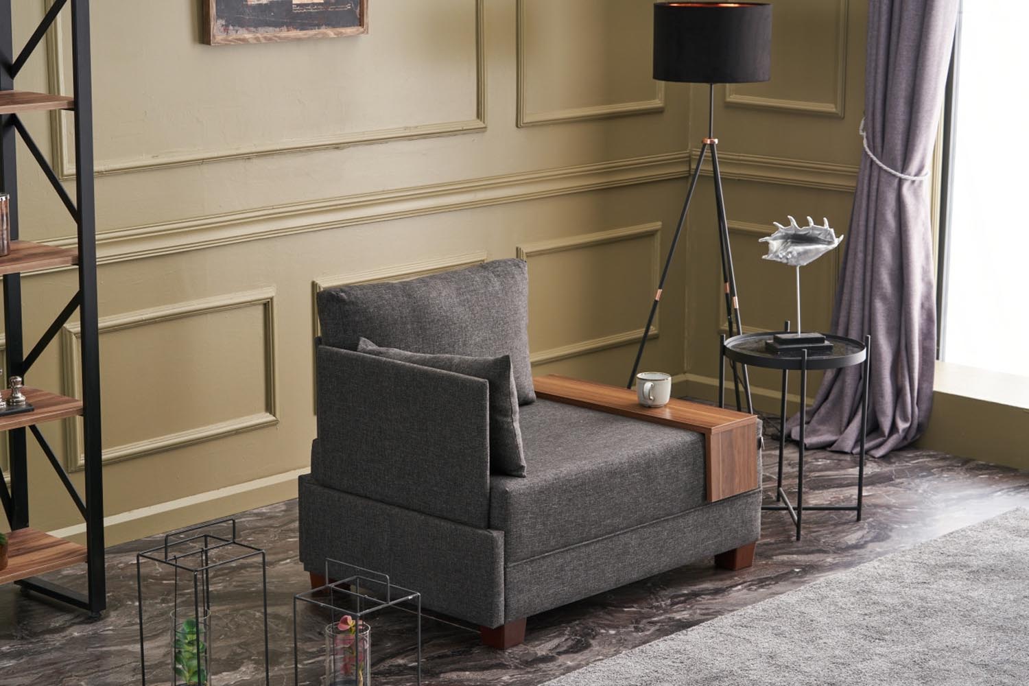 Fly Left - Anthracite in Anthrazit präsentiert im Onlineshop von KAQTU Design AG. Modulares Sofa ist von Atelier Del Sofa