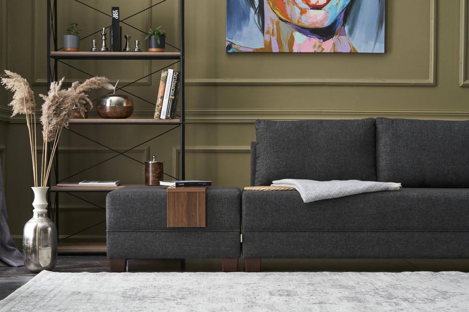 Fly Right - Anthracite in Anthrazit präsentiert im Onlineshop von KAQTU Design AG. Bettsofa ist von Atelier Del Sofa