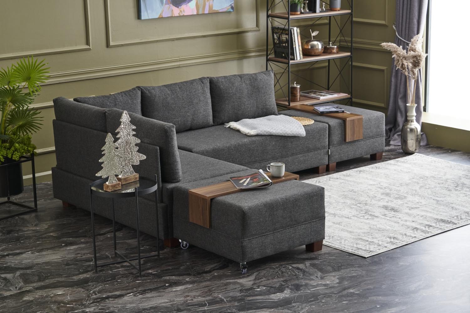 Fly Left - Anthracite in Anthrazit präsentiert im Onlineshop von KAQTU Design AG. Bettsofa ist von Atelier Del Sofa