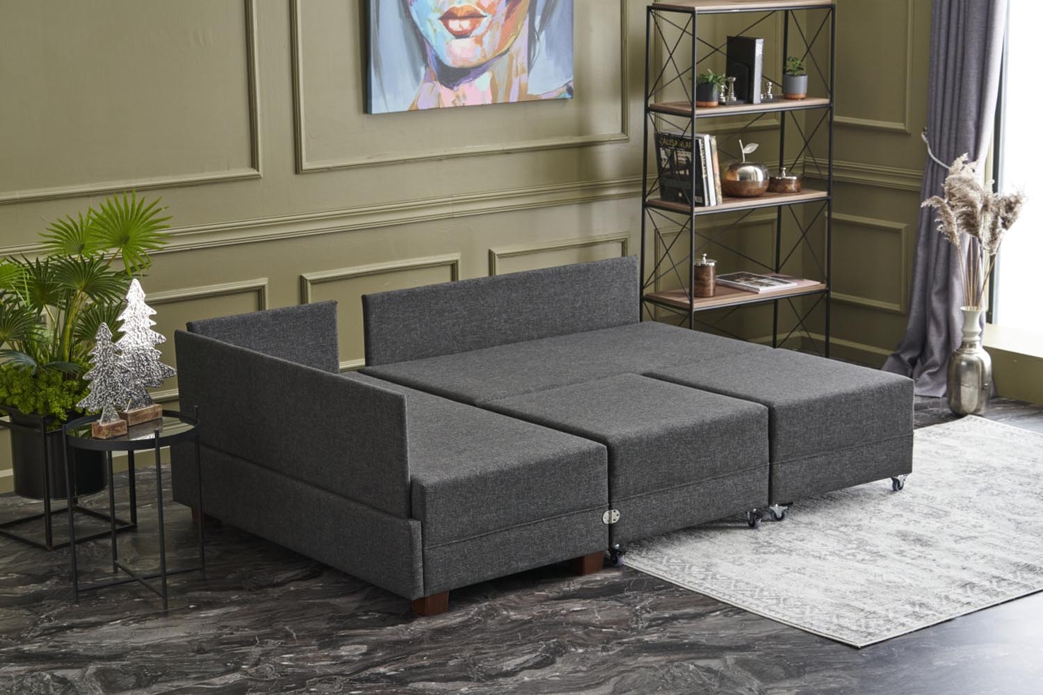 Fly Left - Anthracite in Anthrazit präsentiert im Onlineshop von KAQTU Design AG. Bettsofa ist von Atelier Del Sofa