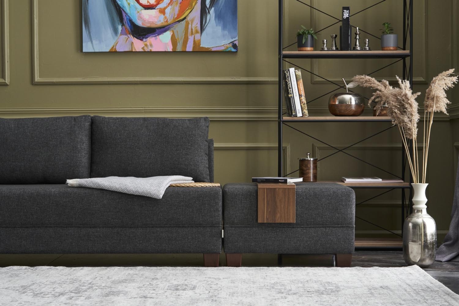 Fly Left - Anthracite in Anthrazit präsentiert im Onlineshop von KAQTU Design AG. Bettsofa ist von Atelier Del Sofa