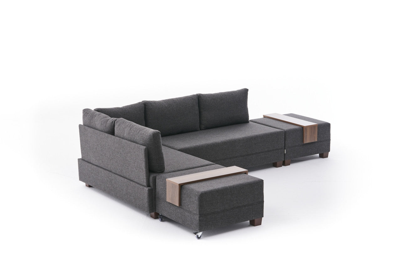 Fly Left - Anthracite in Anthrazit präsentiert im Onlineshop von KAQTU Design AG. Bettsofa ist von Atelier Del Sofa