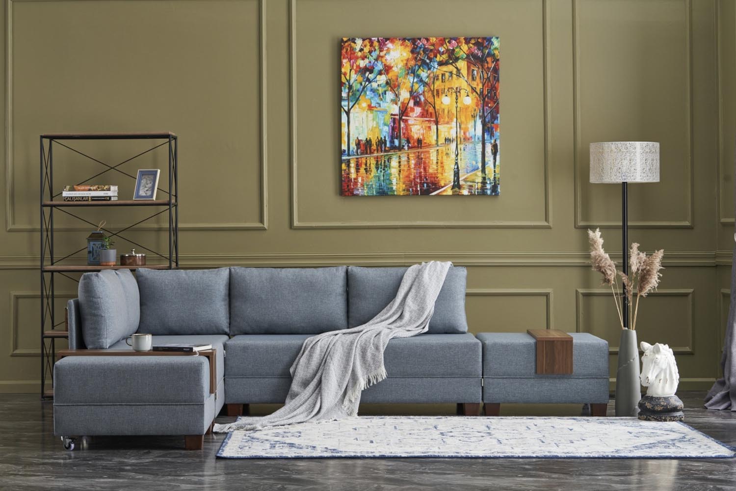 Fly Left - Blue in Blau präsentiert im Onlineshop von KAQTU Design AG. Bettsofa ist von Atelier Del Sofa