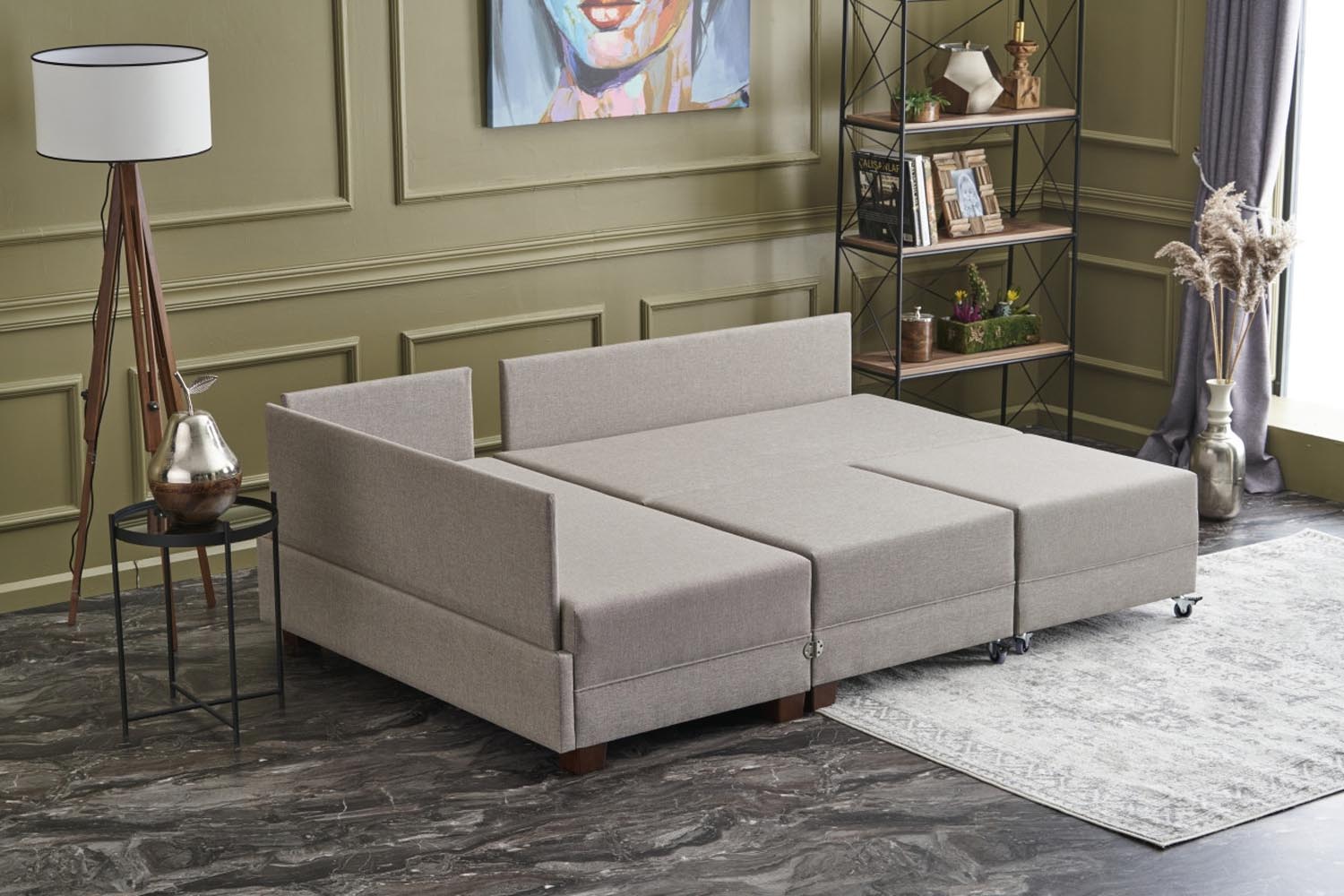 Fly Left - Cream in Sahne präsentiert im Onlineshop von KAQTU Design AG. Bettsofa ist von Atelier Del Sofa