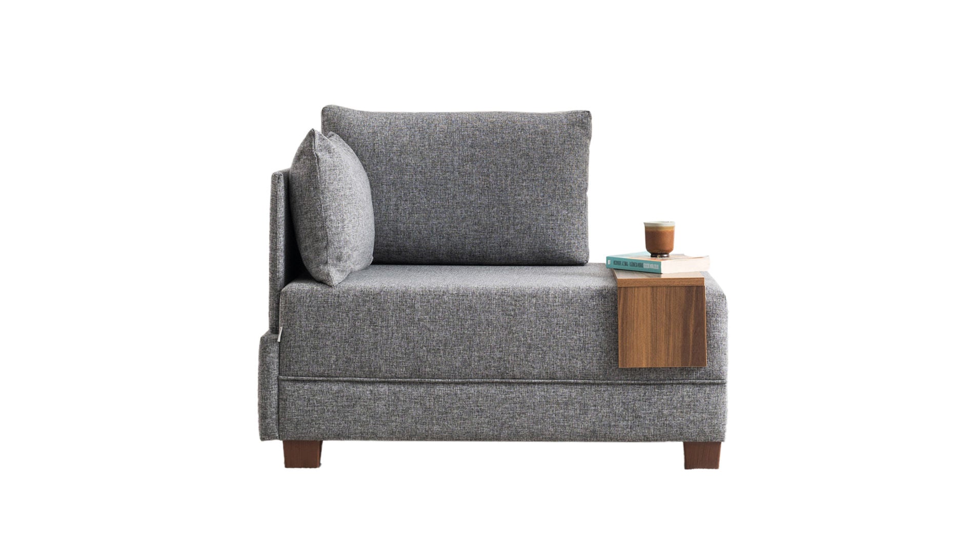 Fly Armchair Left - Grey in Grau präsentiert im Onlineshop von KAQTU Design AG. Modulares Sofa ist von Atelier Del Sofa