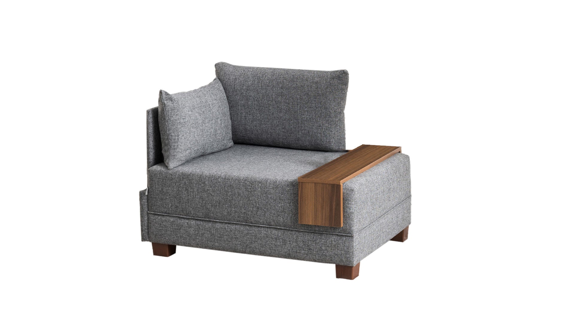 Fly Armchair Left - Grey in Grau präsentiert im Onlineshop von KAQTU Design AG. Modulares Sofa ist von Atelier Del Sofa