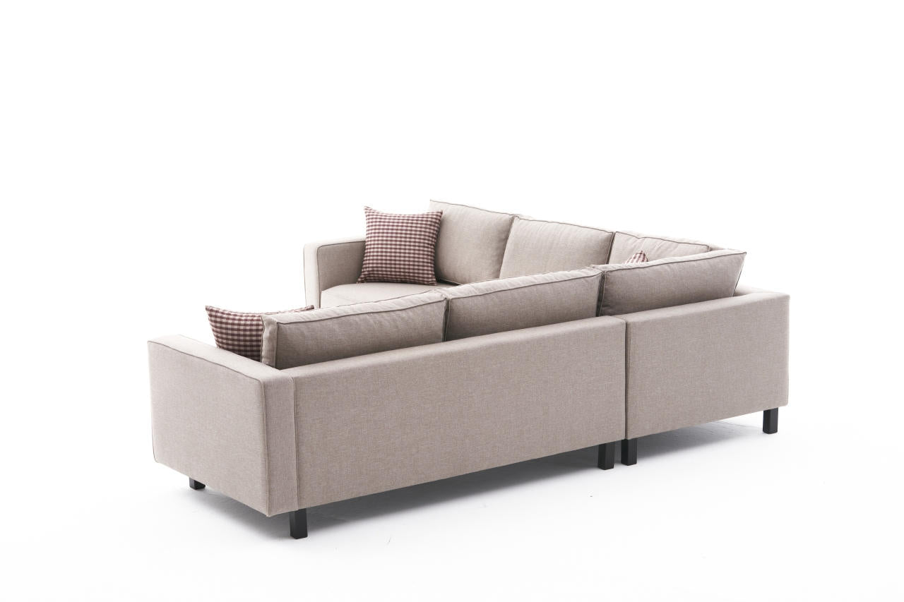 Kale Linen - Cream in Sahne präsentiert im Onlineshop von KAQTU Design AG. Ecksofa ist von Atelier Del Sofa