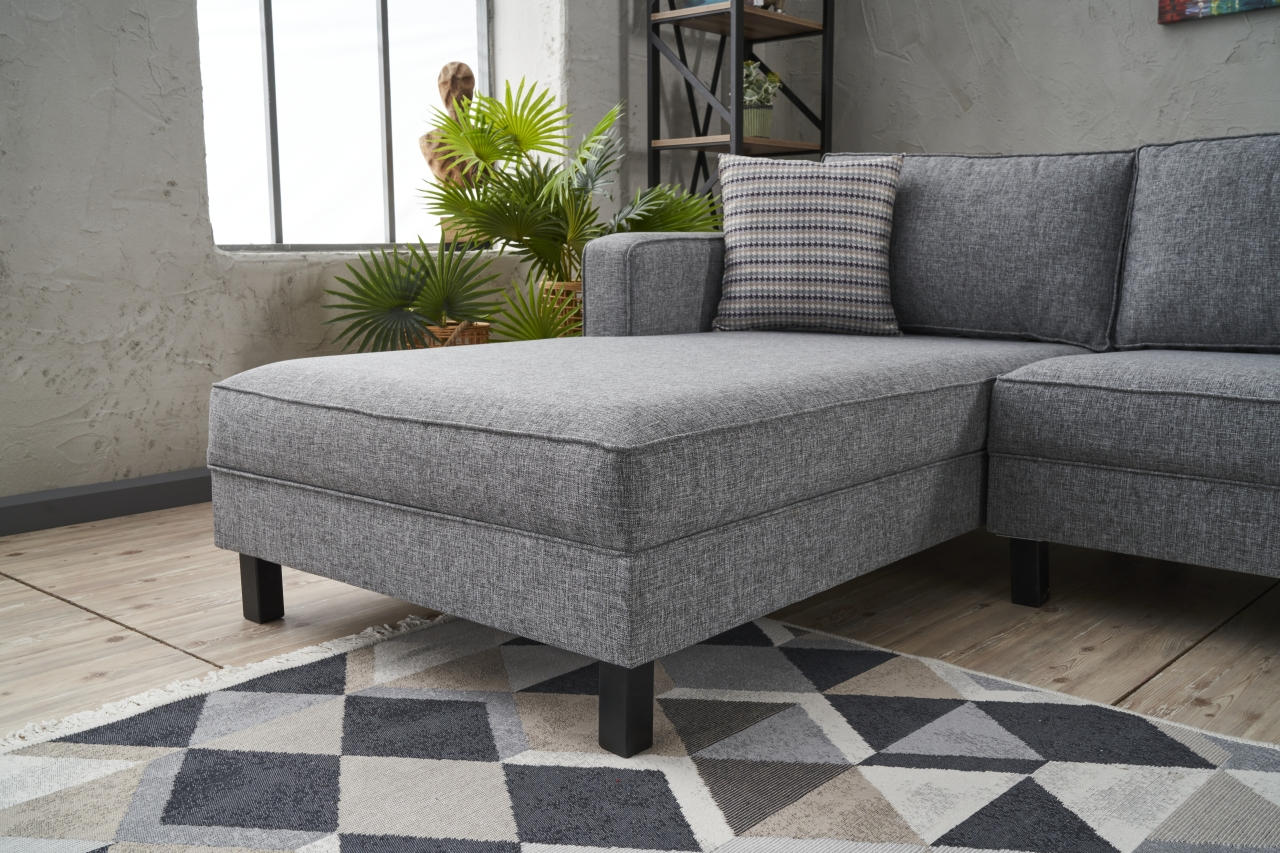 Kale Linen Left - Grey in Grau präsentiert im Onlineshop von KAQTU Design AG. Ecksofa ist von Atelier Del Sofa