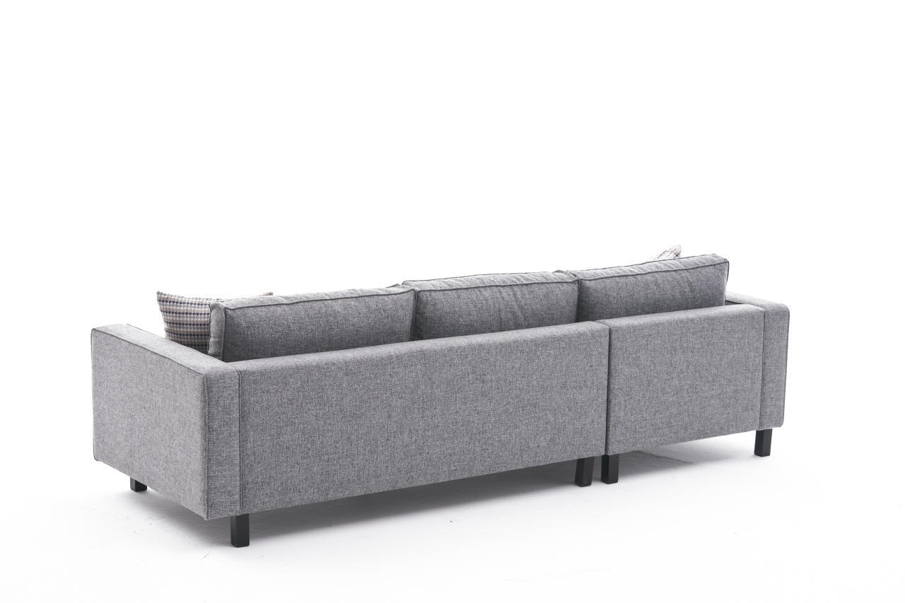 Kale Linen Left - Grey in Grau präsentiert im Onlineshop von KAQTU Design AG. Ecksofa ist von Atelier Del Sofa