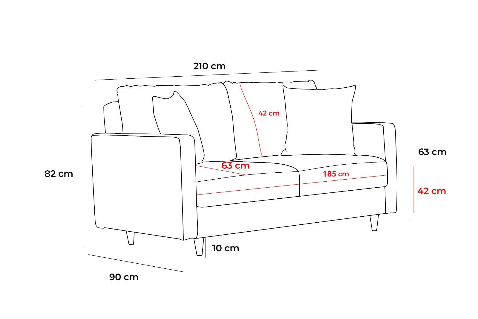 Eva - Anthracite in Anthrazit präsentiert im Onlineshop von KAQTU Design AG. Bettsofa ist von Atelier Del Sofa