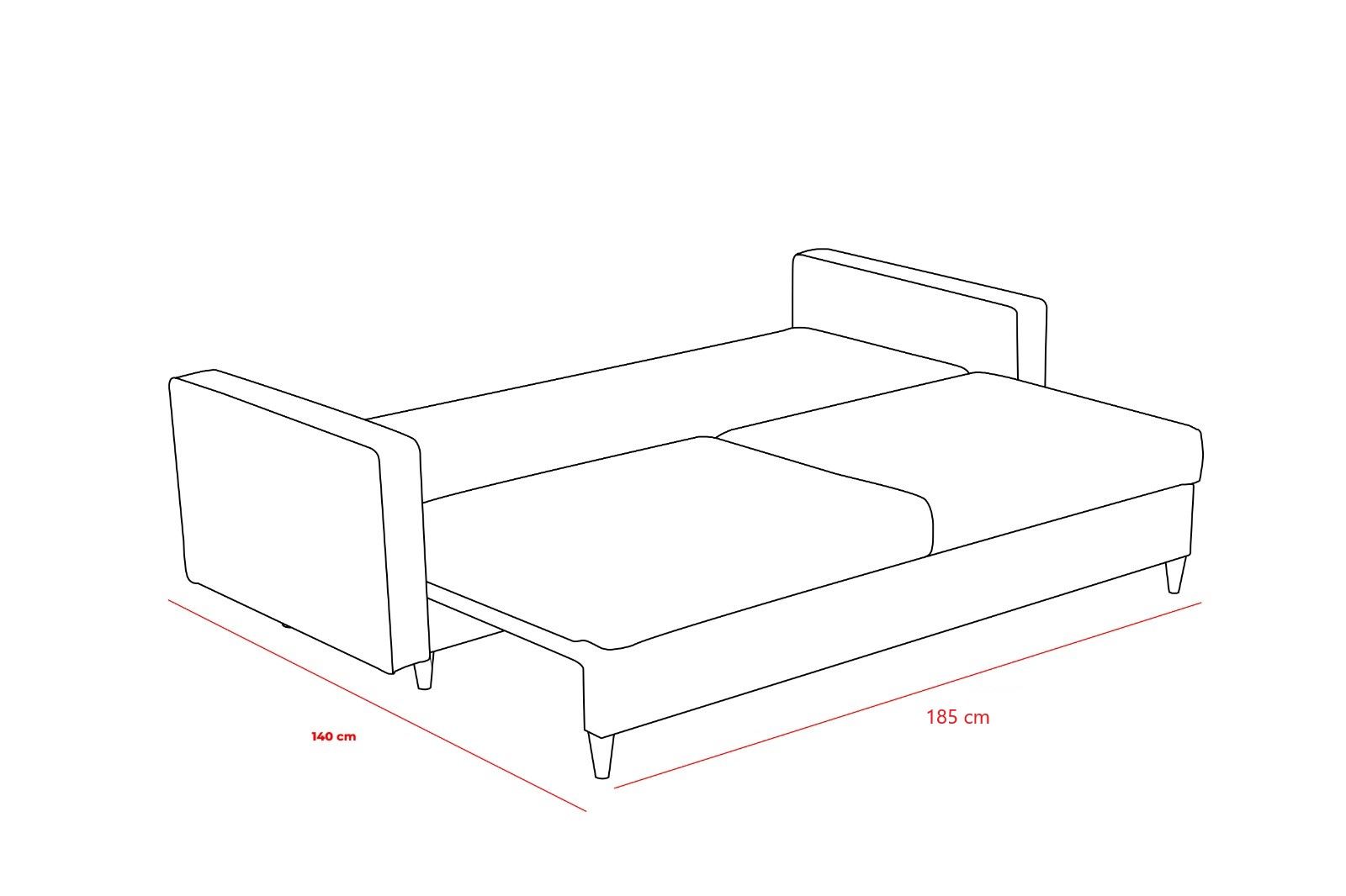Eva - Anthracite in Anthrazit präsentiert im Onlineshop von KAQTU Design AG. Bettsofa ist von Atelier Del Sofa