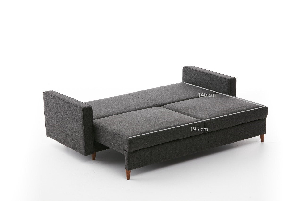Eva - Anthracite in Anthrazit präsentiert im Onlineshop von KAQTU Design AG. Bettsofa ist von Atelier Del Sofa