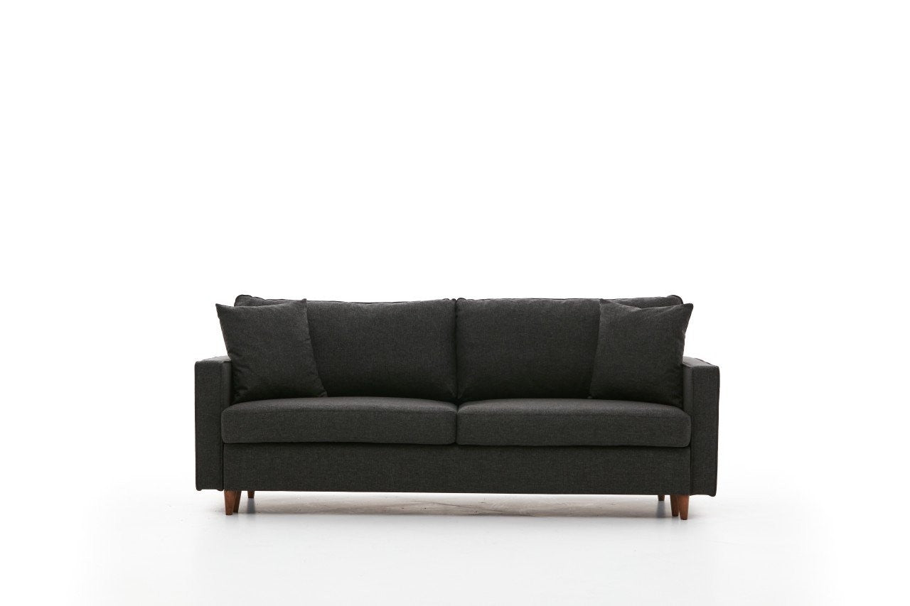 Eva - Anthracite in Anthrazit präsentiert im Onlineshop von KAQTU Design AG. Bettsofa ist von Atelier Del Sofa