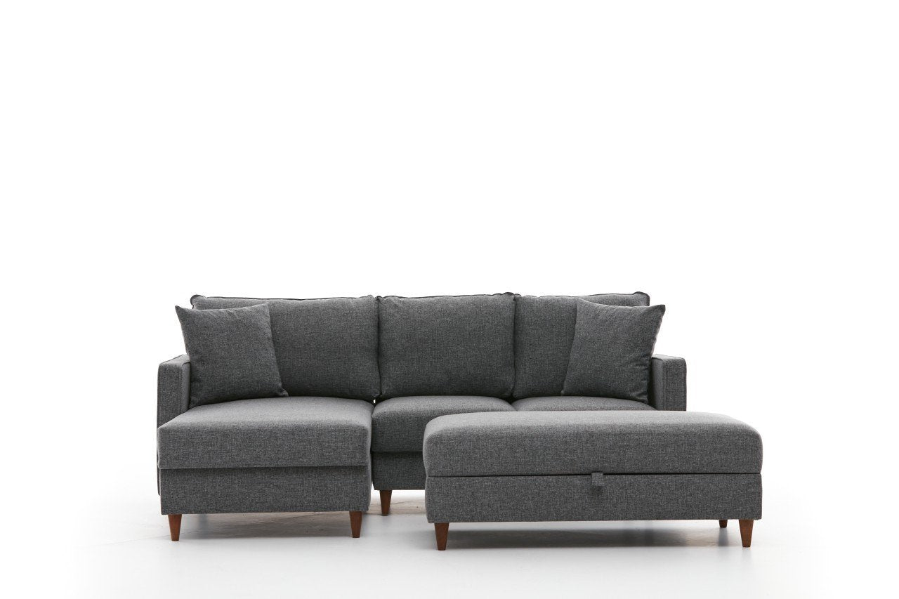 Eva Left - Grey in Grau präsentiert im Onlineshop von KAQTU Design AG. Ecksofa ist von Atelier Del Sofa