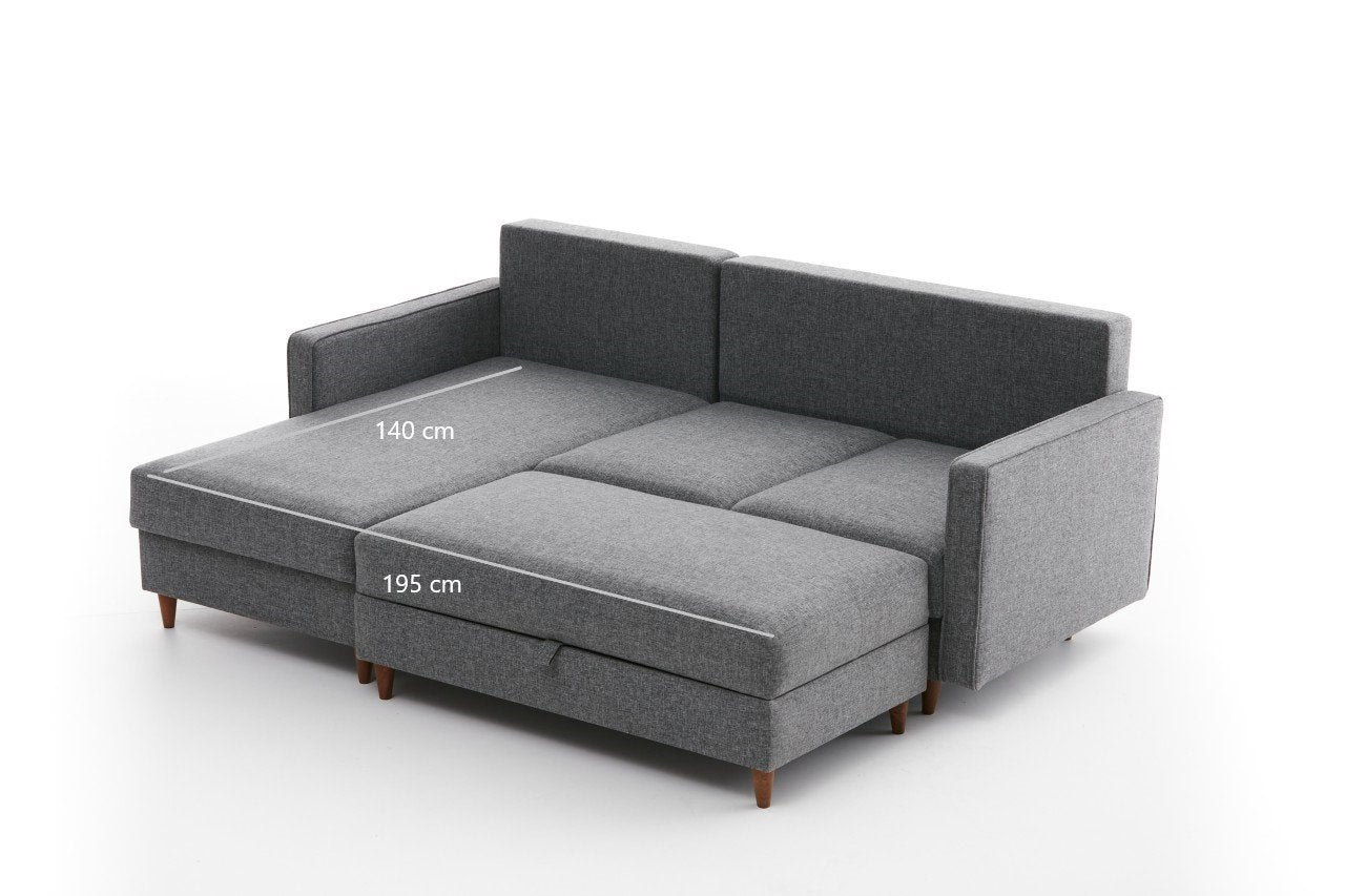 Eva Left - Grey in Grau präsentiert im Onlineshop von KAQTU Design AG. Ecksofa ist von Atelier Del Sofa