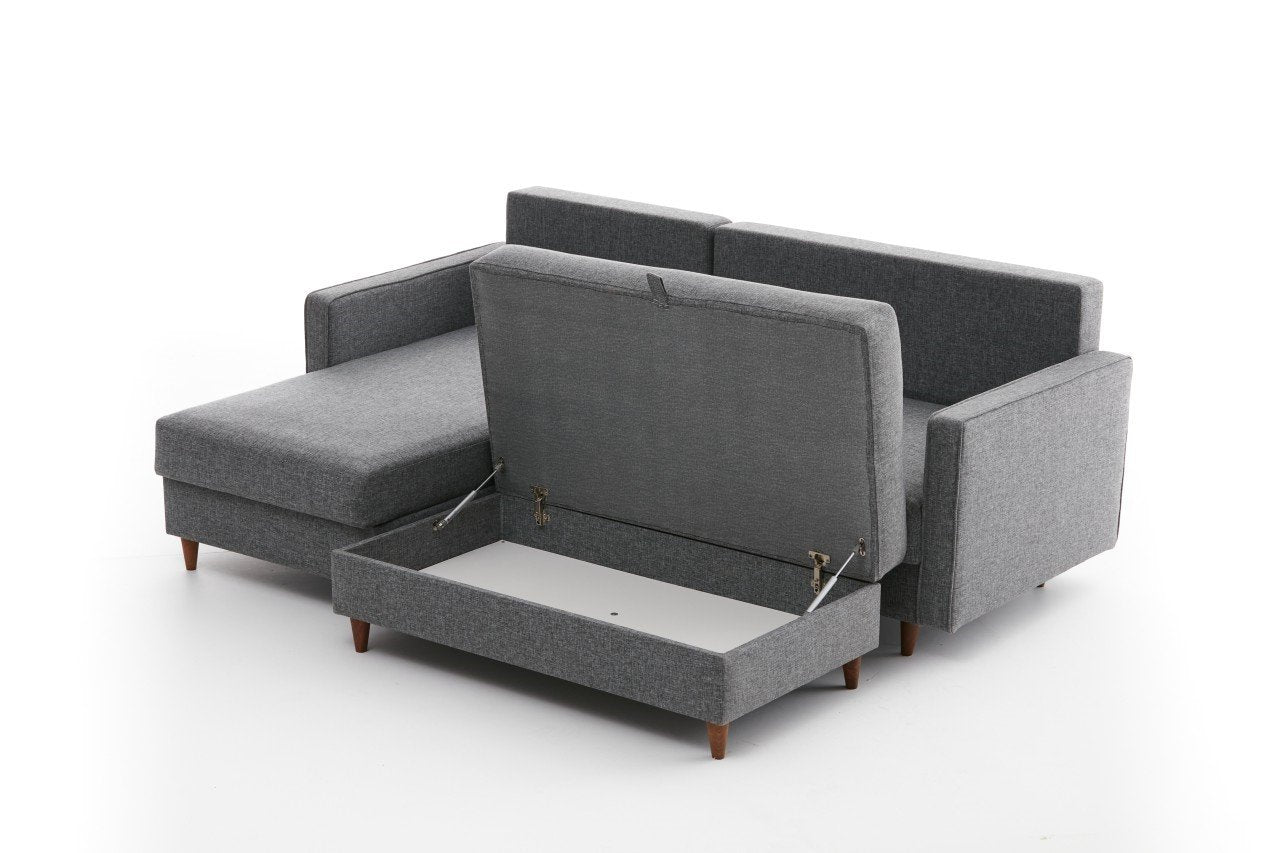 Eva Left - Grey in Grau präsentiert im Onlineshop von KAQTU Design AG. Ecksofa ist von Atelier Del Sofa