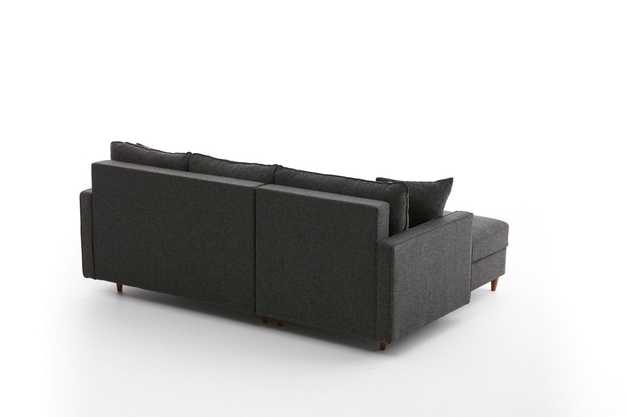 Eva Left - Anthracite in Anthrazit präsentiert im Onlineshop von KAQTU Design AG. Ecksofa ist von Atelier Del Sofa